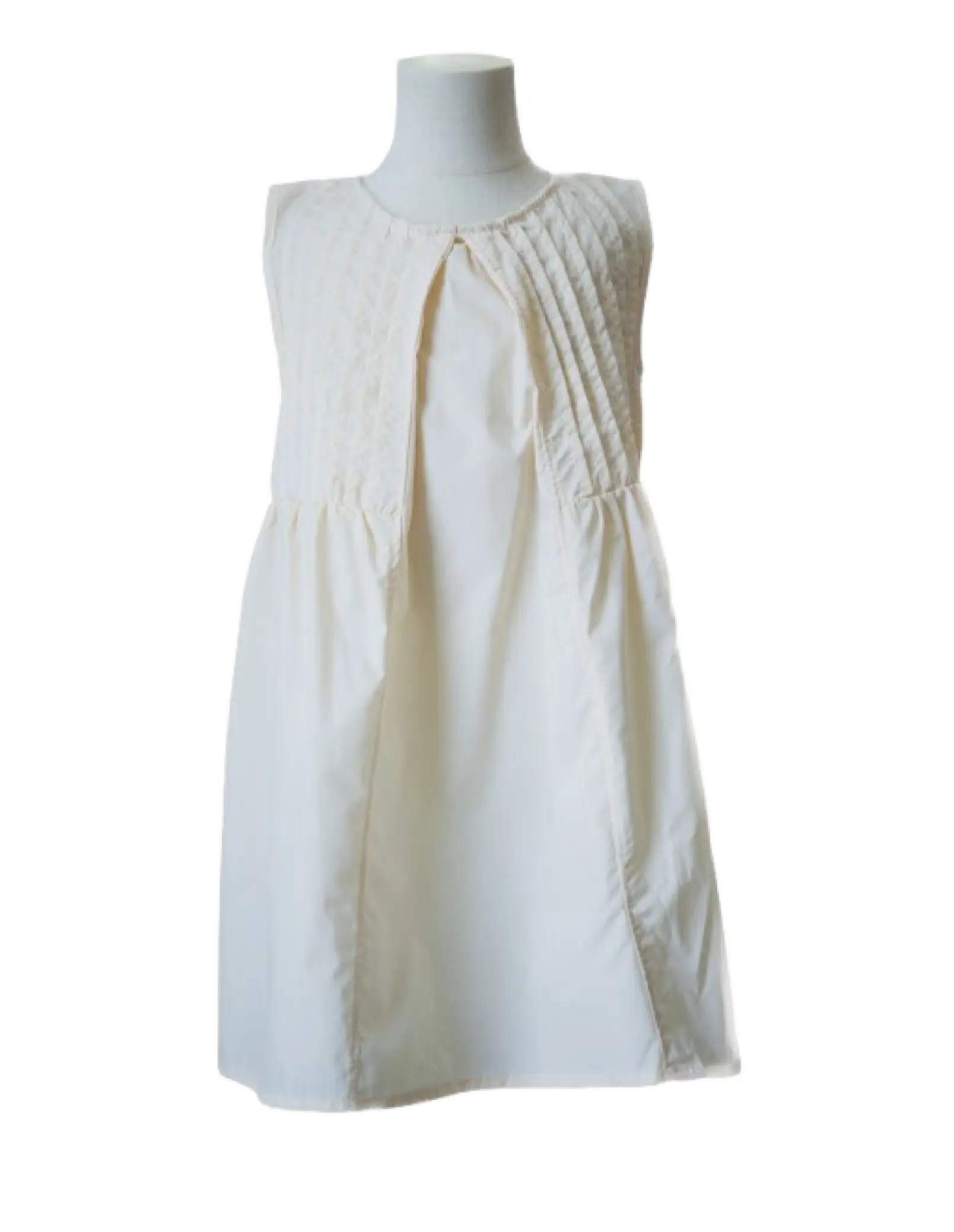 Cream Cotton Dress Pastels and Polkadots