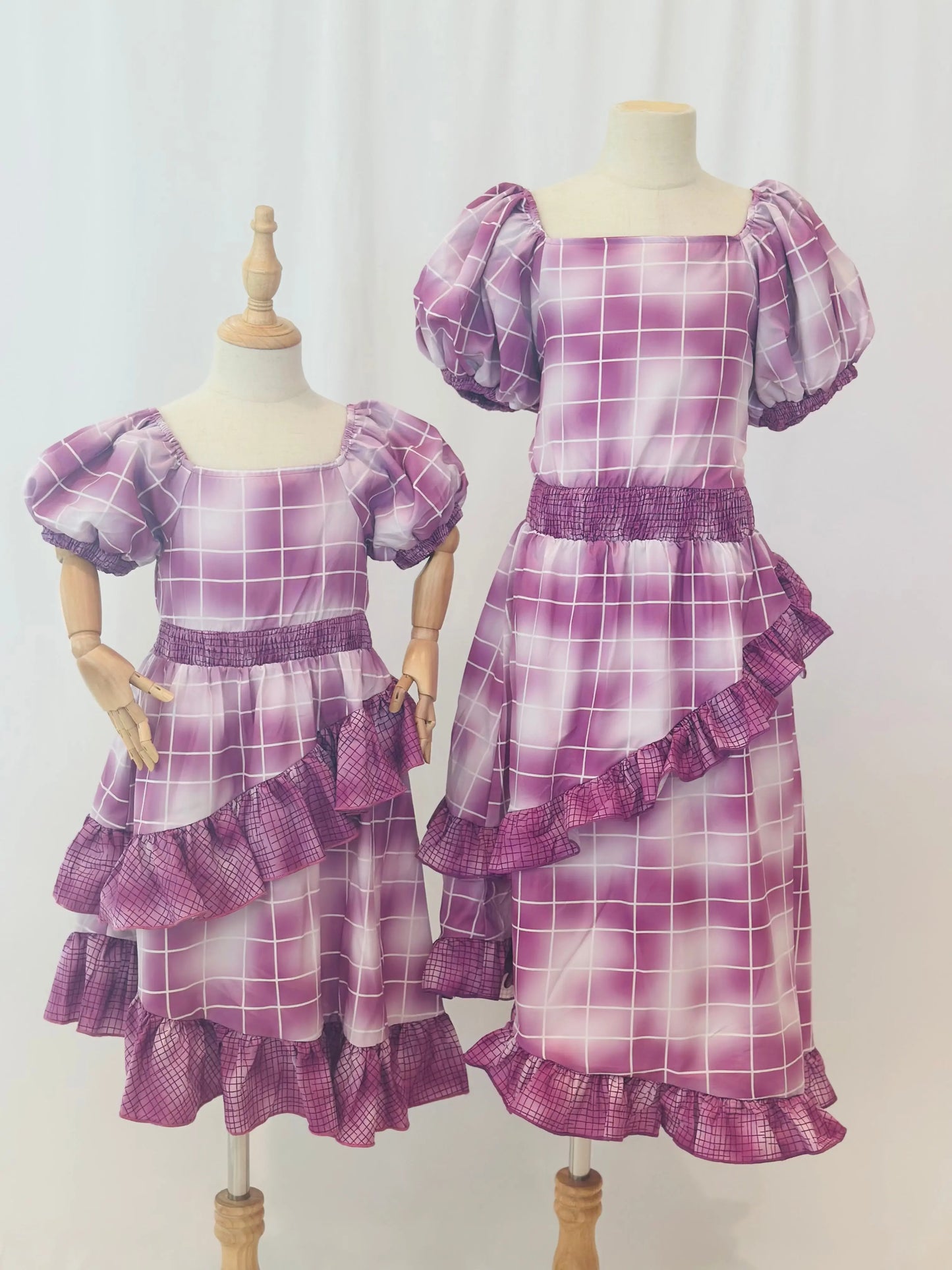 Ever so Beautiful plaid dress adult Pastels and Polkadots