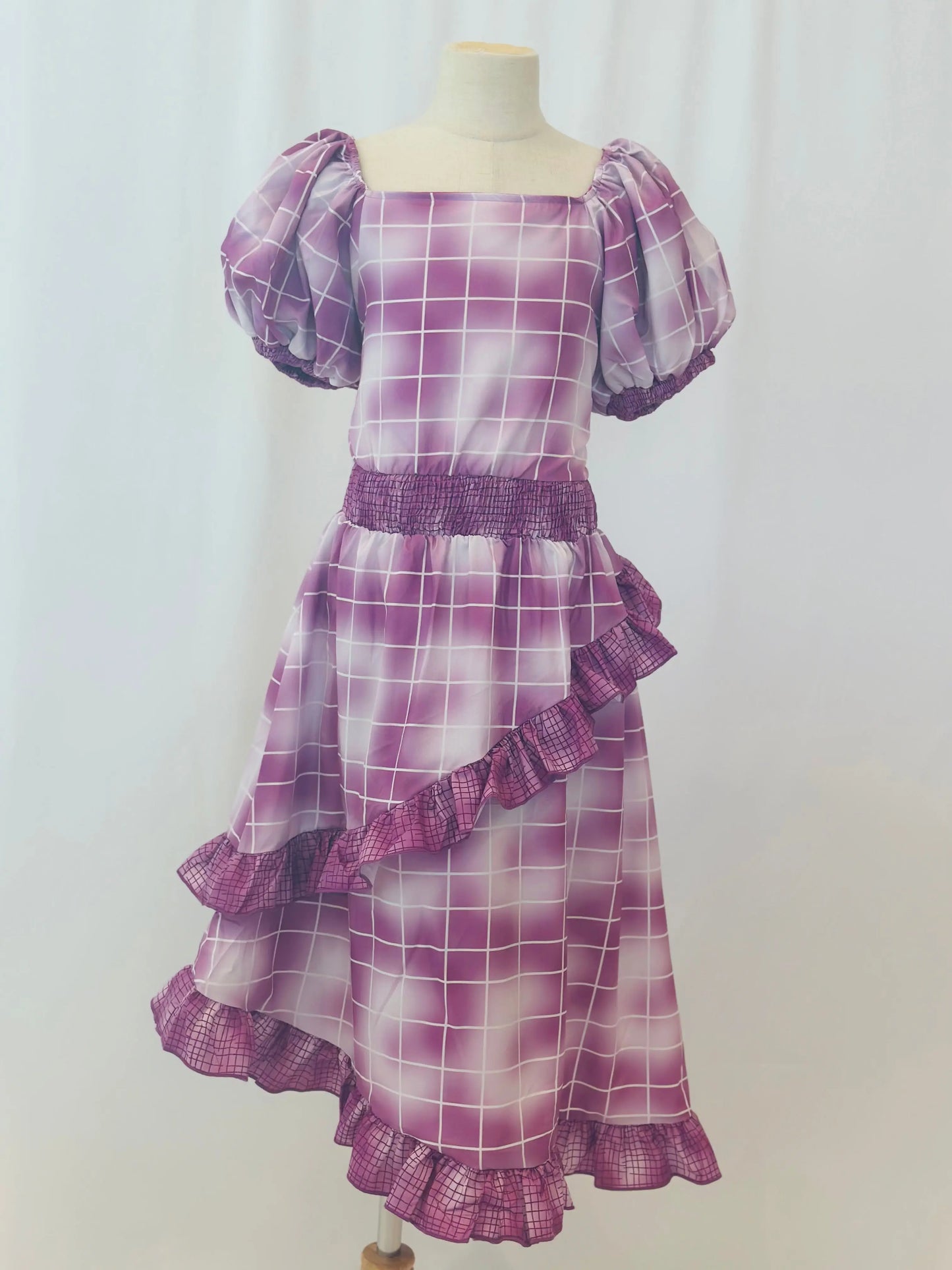 Ever so Beautiful plaid dress adult Pastels and Polkadots