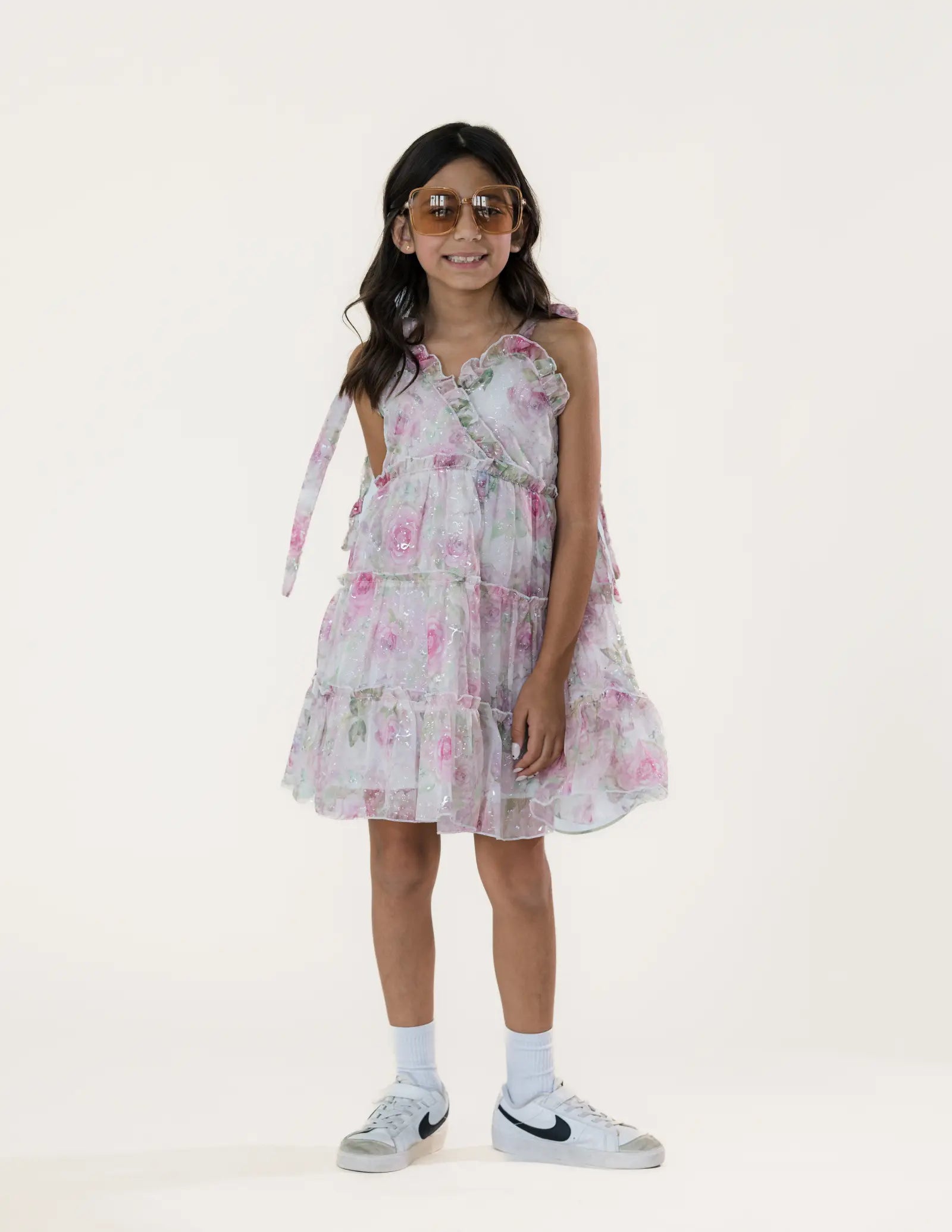 Pink Layered Ruffle Dress