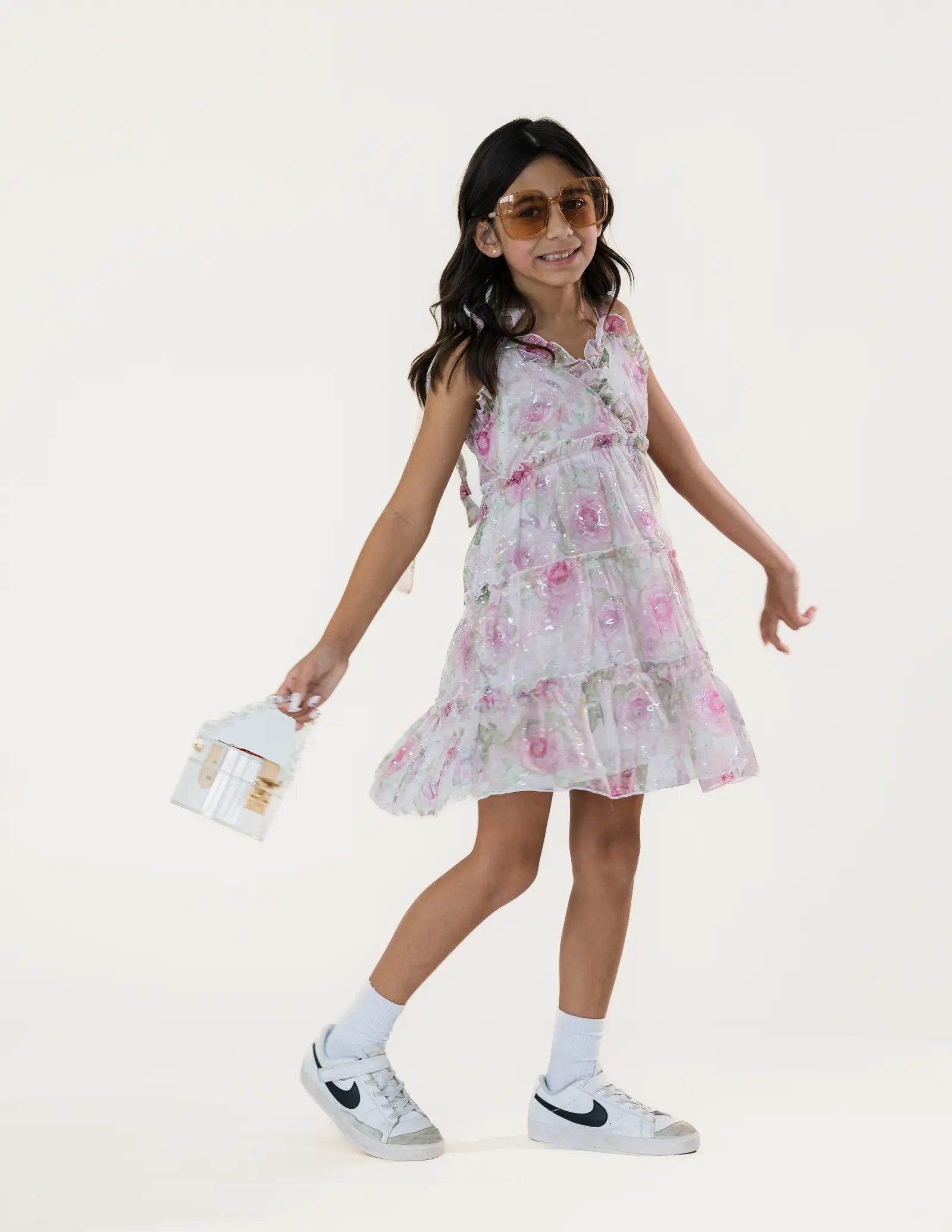Pink Layered Ruffle Dress Pastels and Polkadots