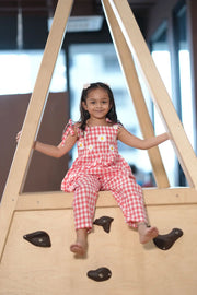 Red Gingham Set - Adorable Comfort for Back-to-School Pastels and Polkadots