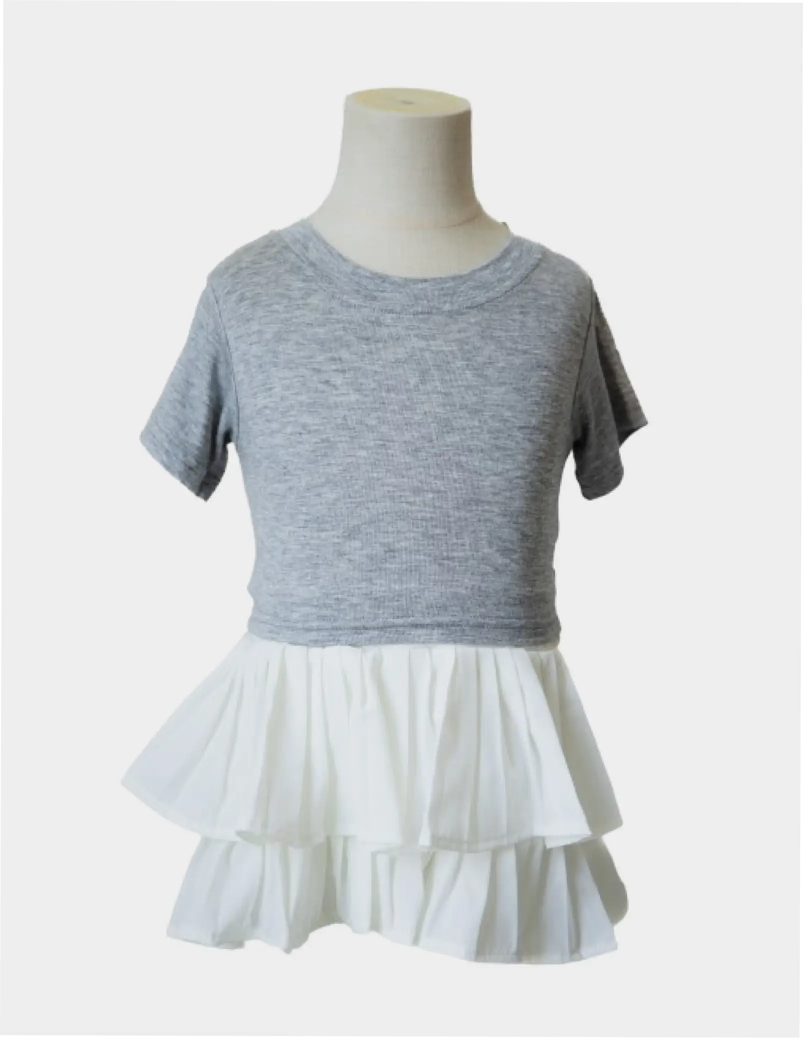 White Skort with Gray Tee Pastels and Polkadots