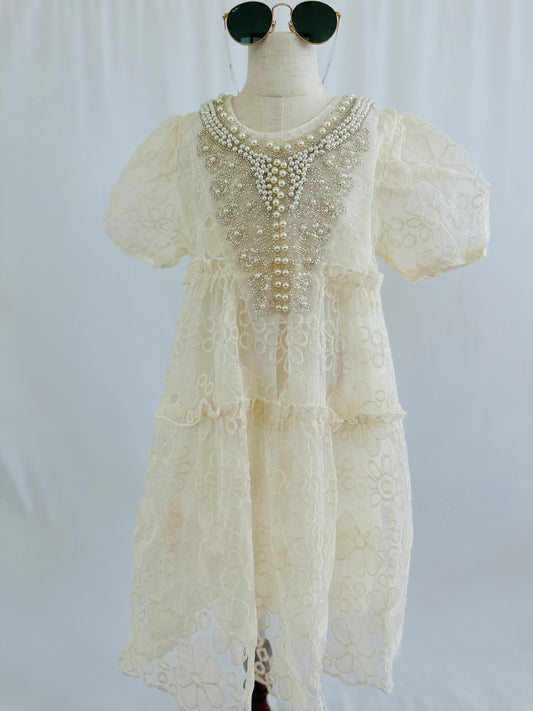 Adorable lace  pearl party dress