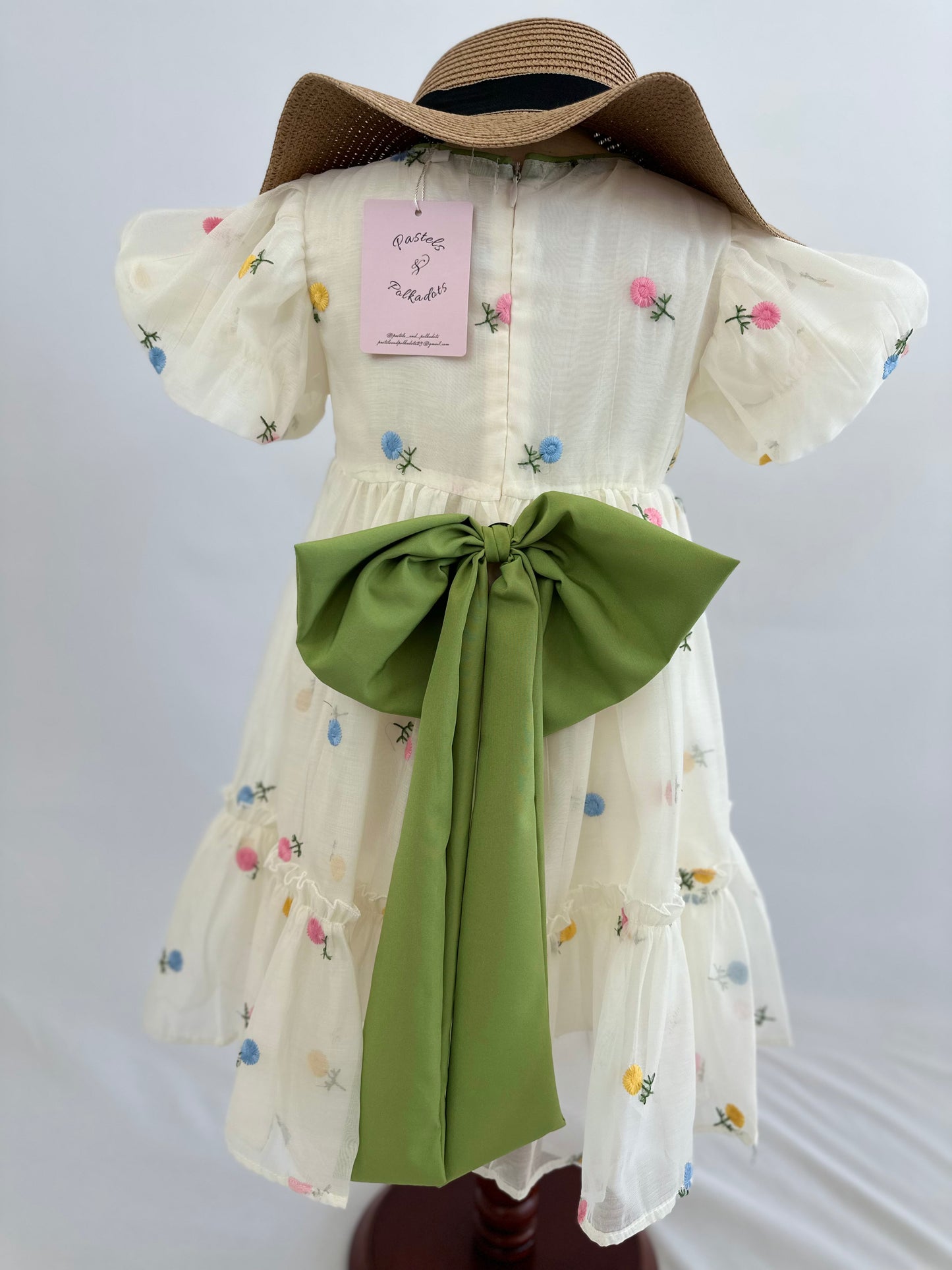 Organza floral bow dress