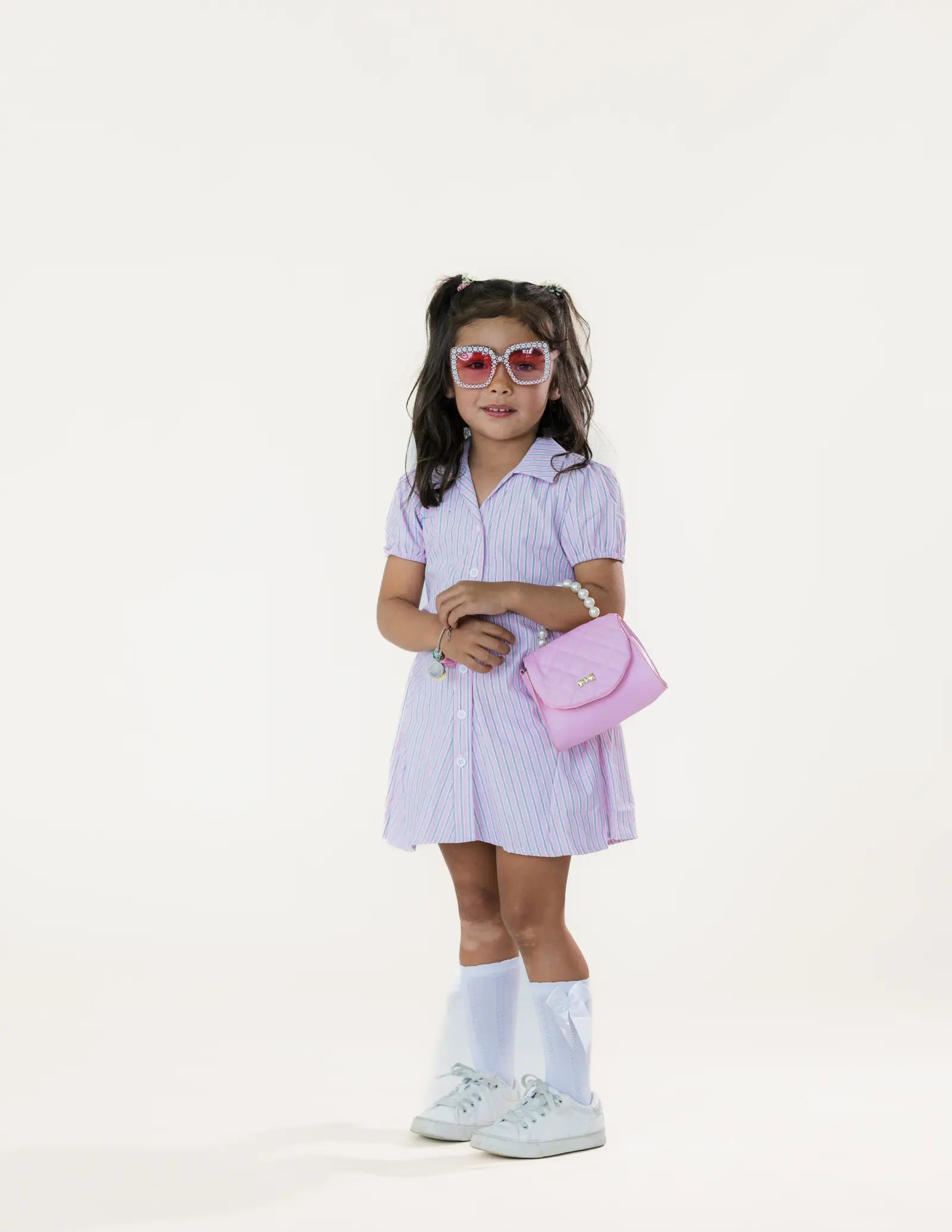 Pink Stripped Dress Pastels and Polkadots