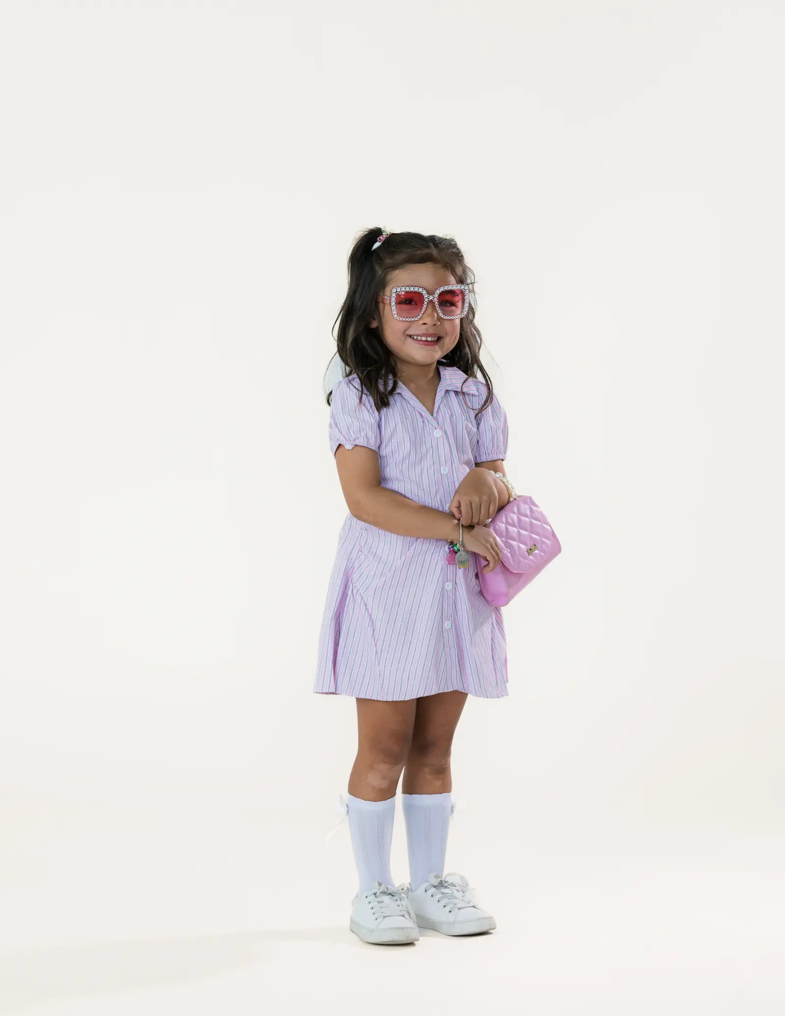 Pink Stripped Dress Pastels and Polkadots