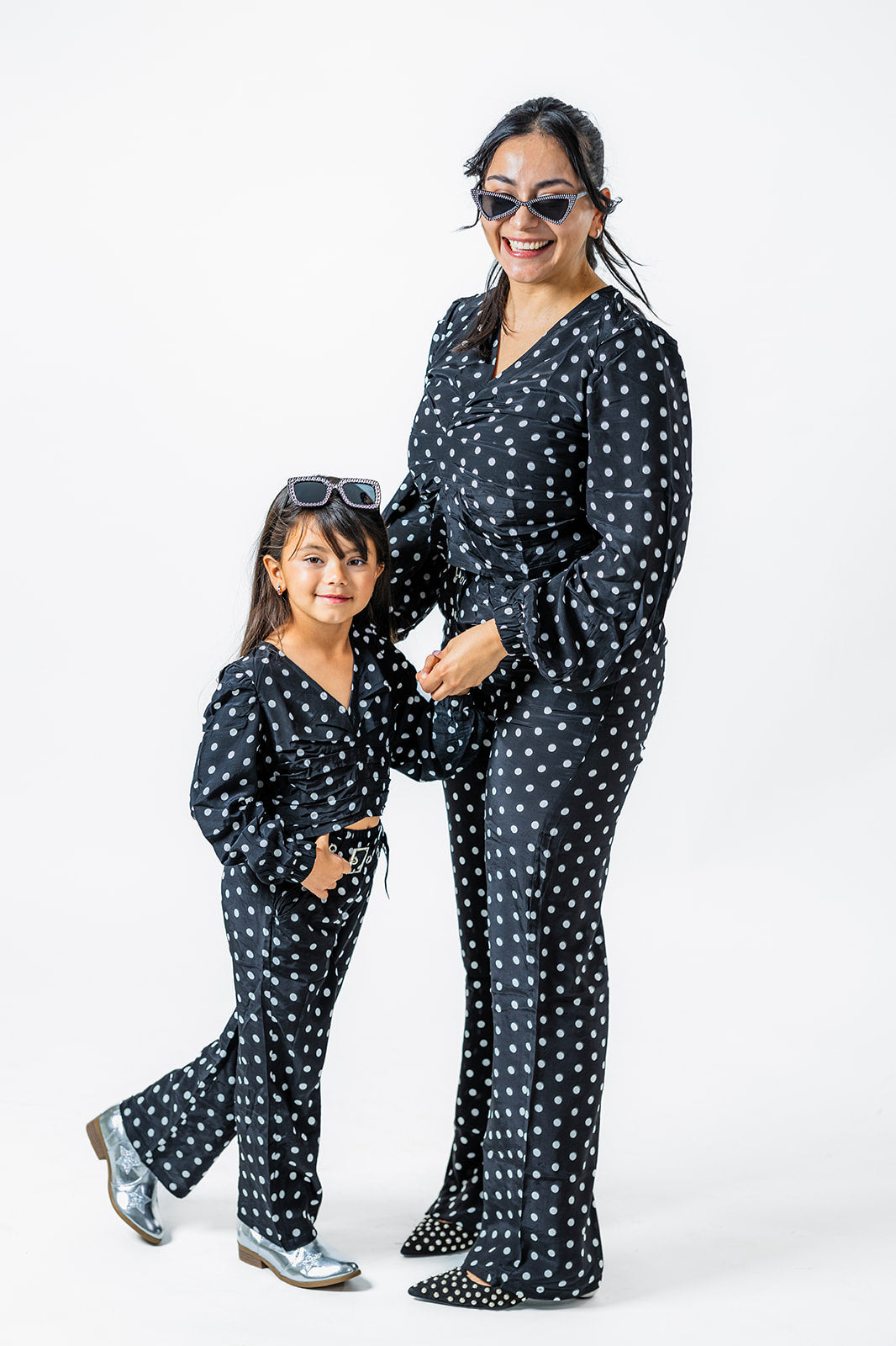 Black & White Evergreen Polka Dot Set  women – ( “Mommy and Me" Collection