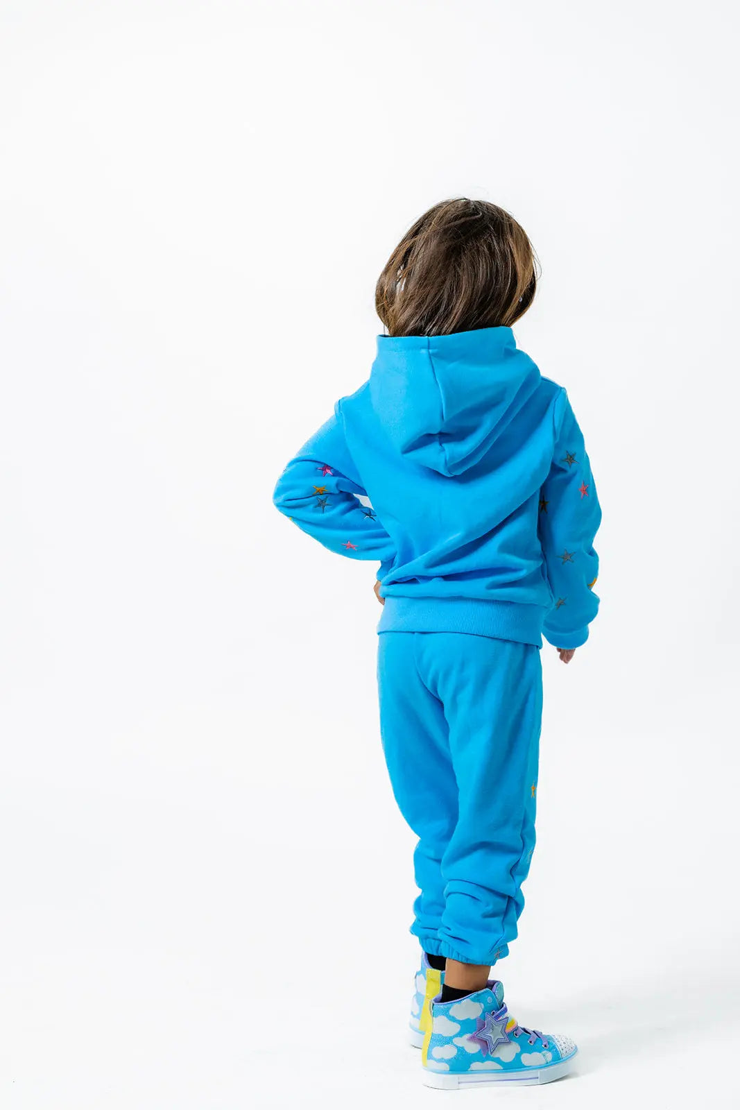 Cozy Star Print Fleece-Lined Hoodie Set for Kids (Ages 2-12) Pastels and Polkadots