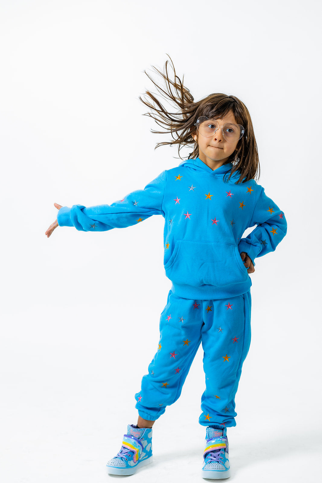 Cozy Star Print Fleece-Lined Hoodie Set for Kids (Ages 2-12)