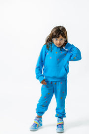 Cozy Star Print Fleece-Lined Hoodie Set for Kids (Ages 2-12) Pastels and Polkadots