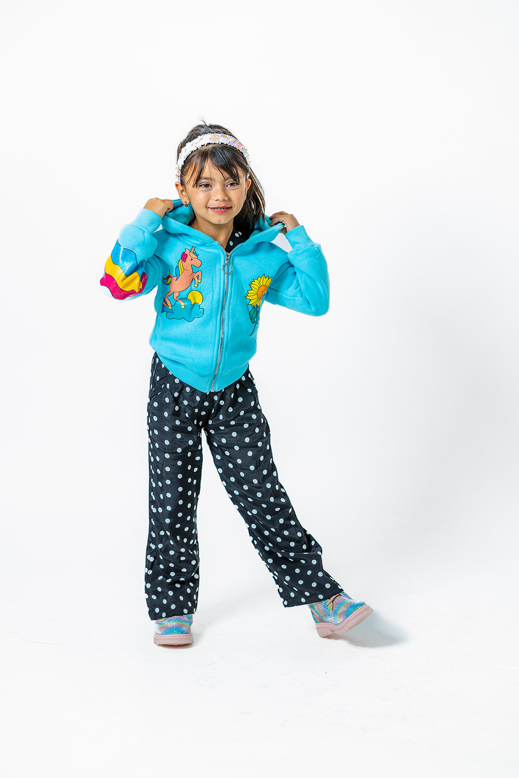 Unicorn Blue Hoodie for Girls – Super Soft and Cute Hoodie, Sizes 2-12