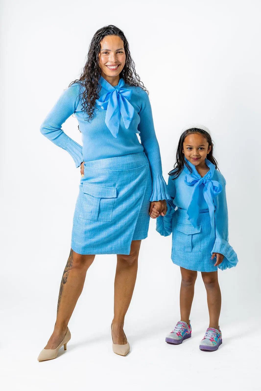 Soft Blue blouse for Girls – Perfect winter Pastels and Polkadots
