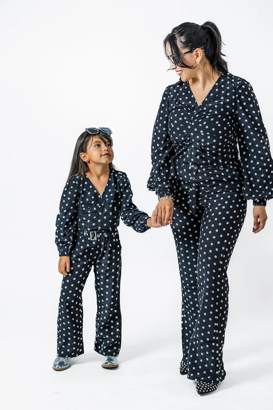 Classic Black & White Polka Dot Set for Girls – Stylish Crop Top & Pants (Ages 2-12) Pastels and Polkadots