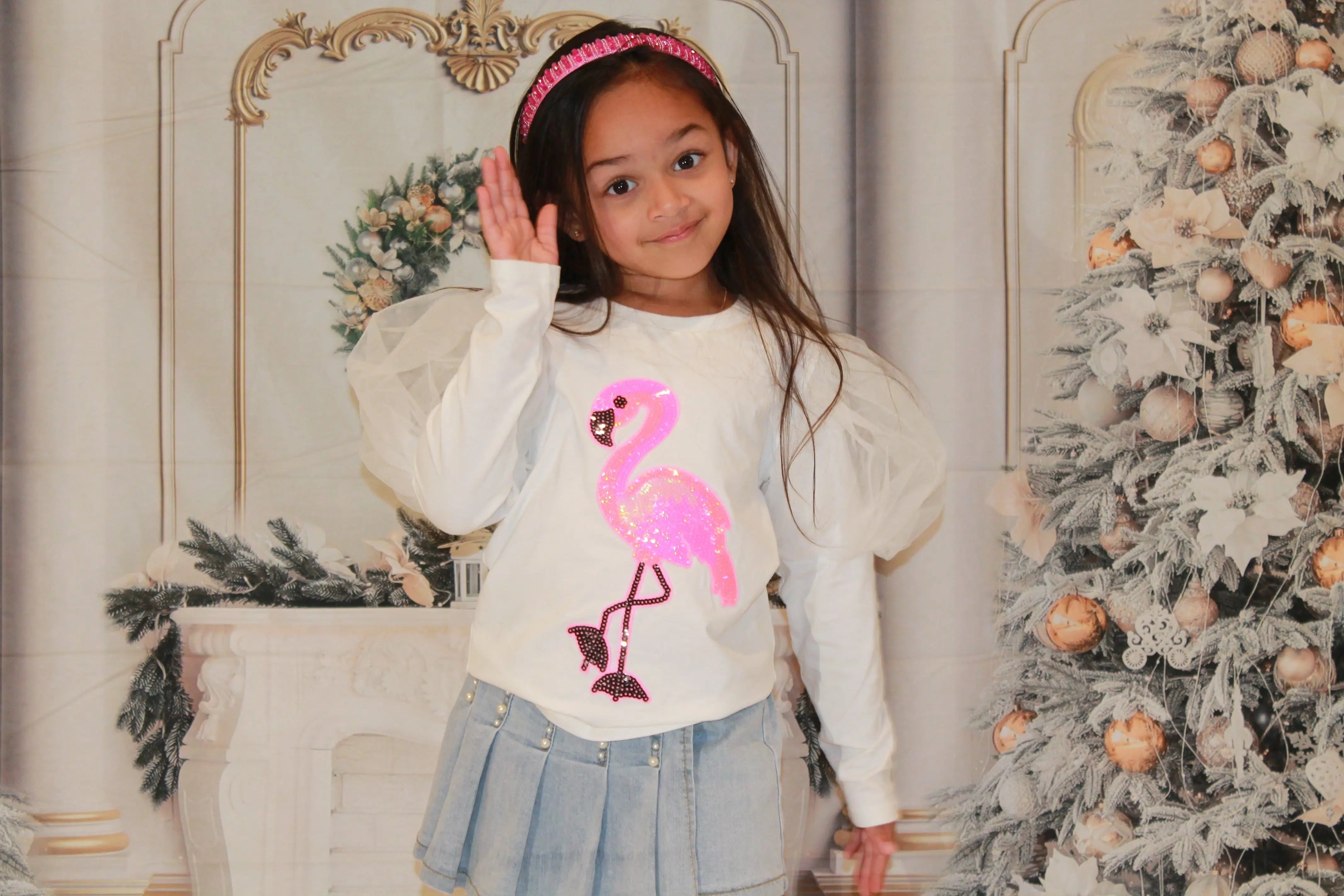 Flamingo Tee Pastels and Polkadots