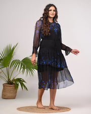 Violet Chiffon Dress Pastels and Polkadots