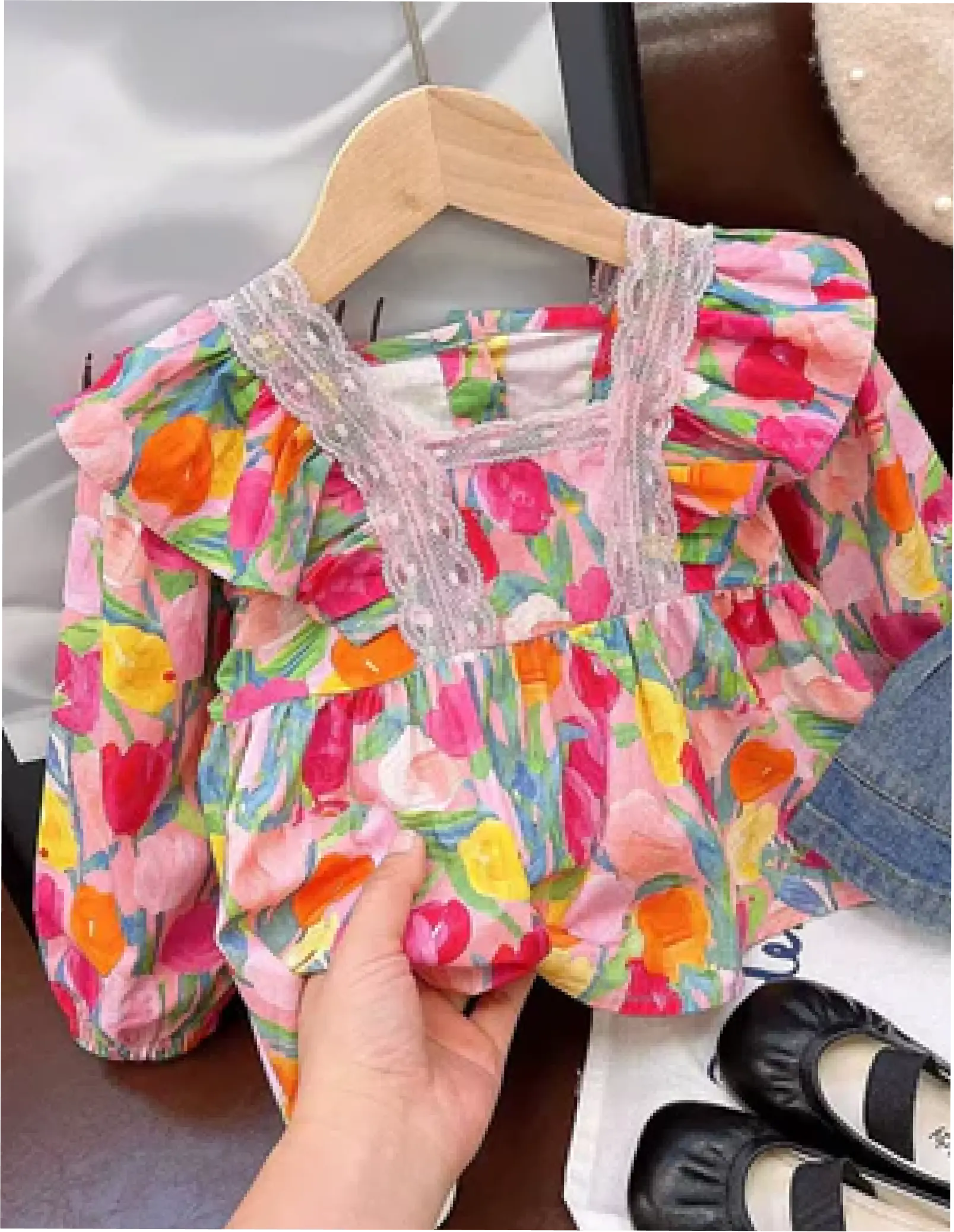 Bell Bottom Jeans Outfit Set Pastels and Polkadots
