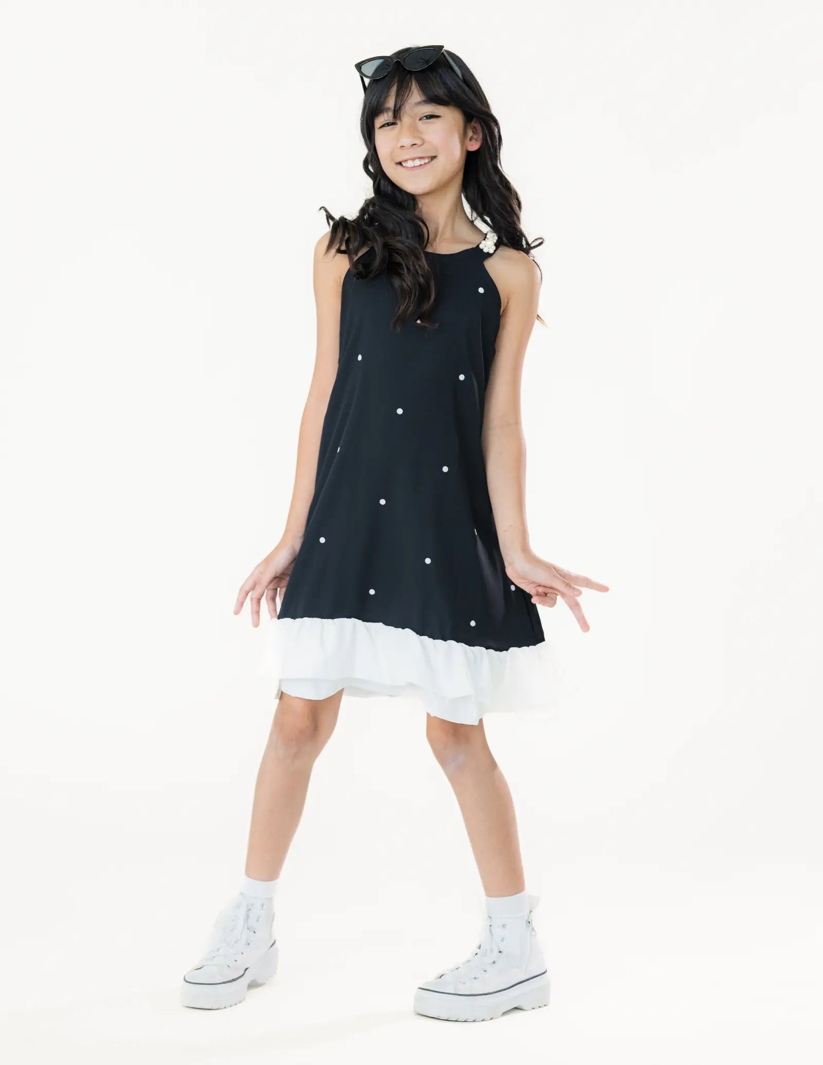 Black Polka Dot Dress Pastels and Polkadots