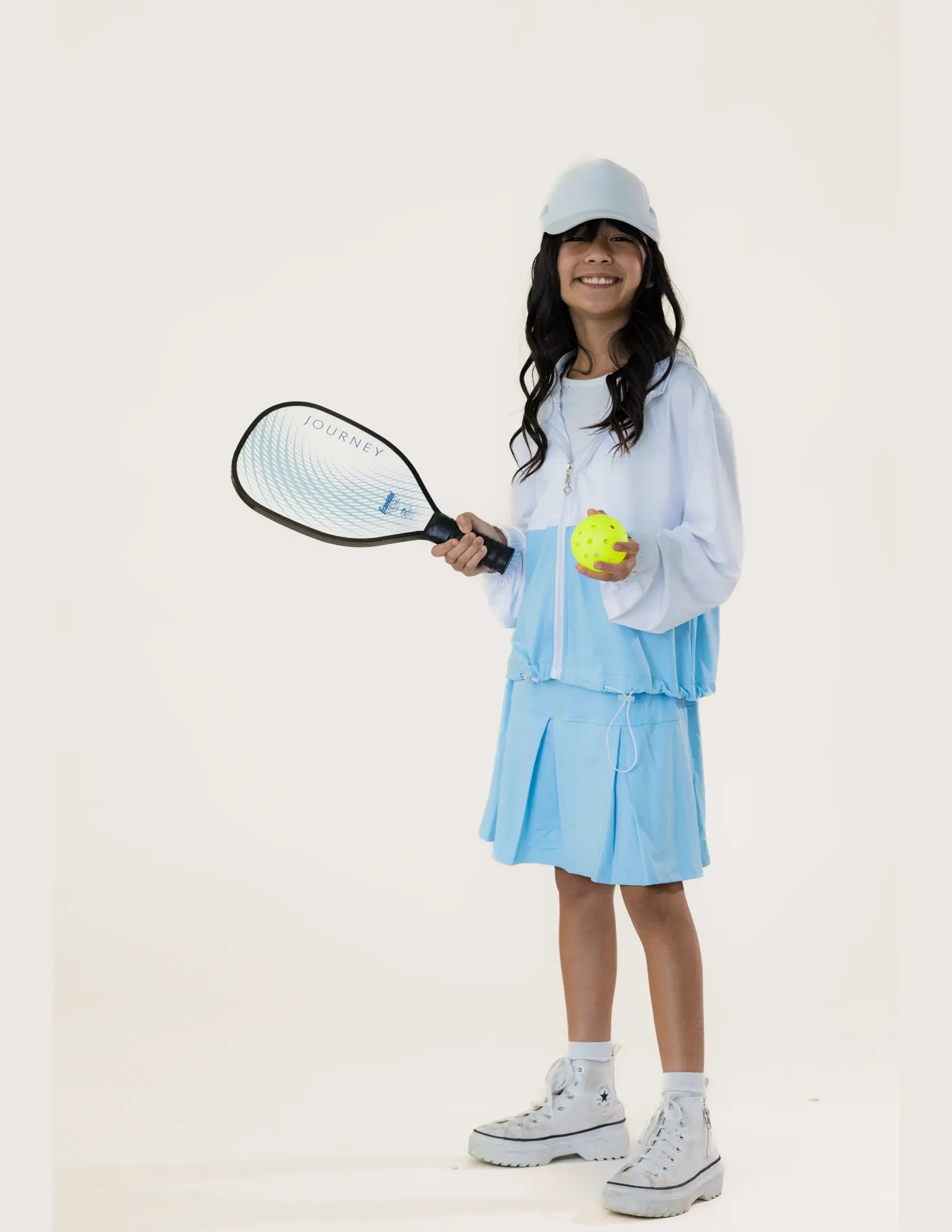 Sky Blue Zip-Up Sports Jacket Pastels and Polkadots