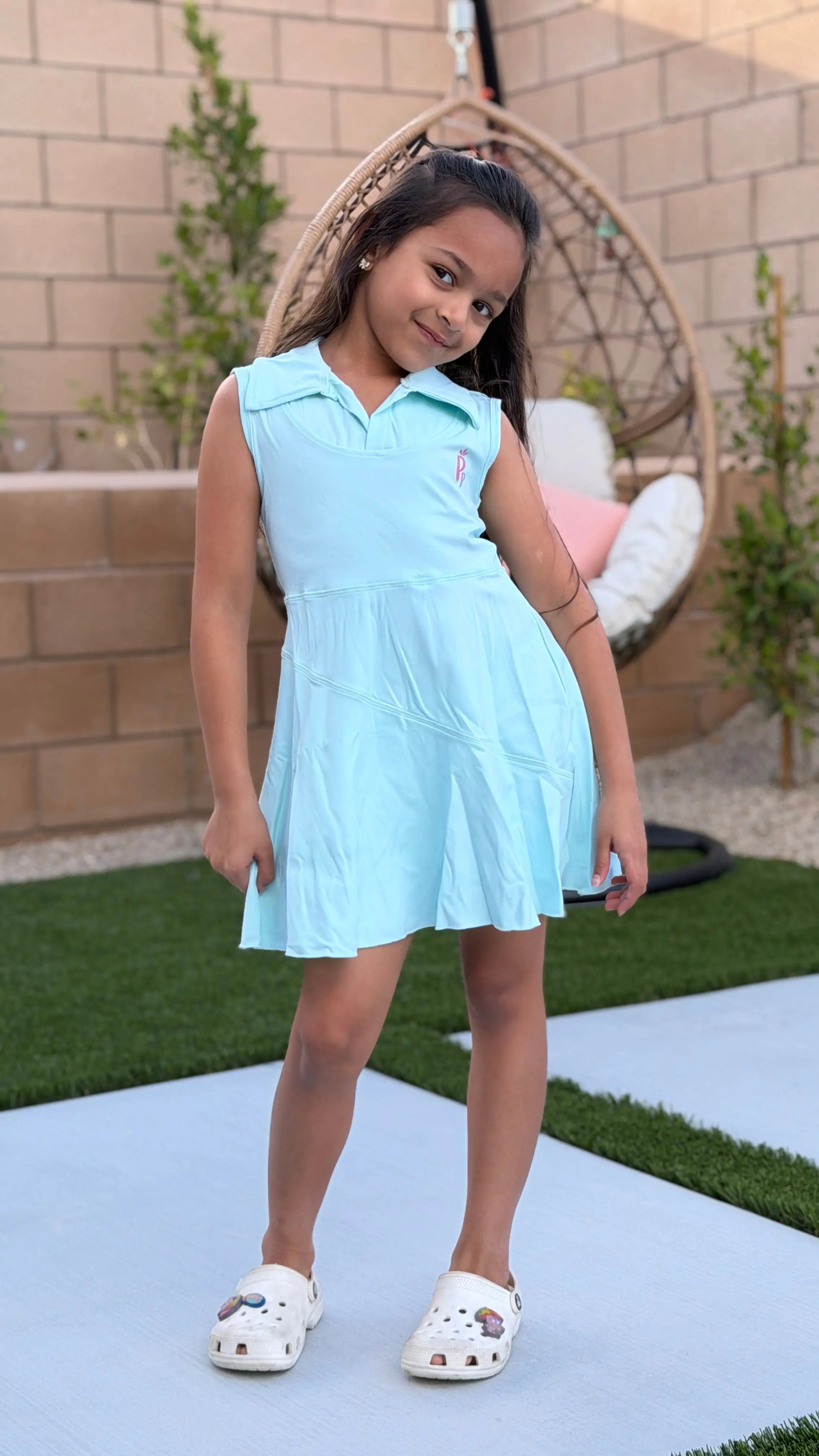 Sky Blue Active Tennis Dress for Girls – Lightweight & Comfortable