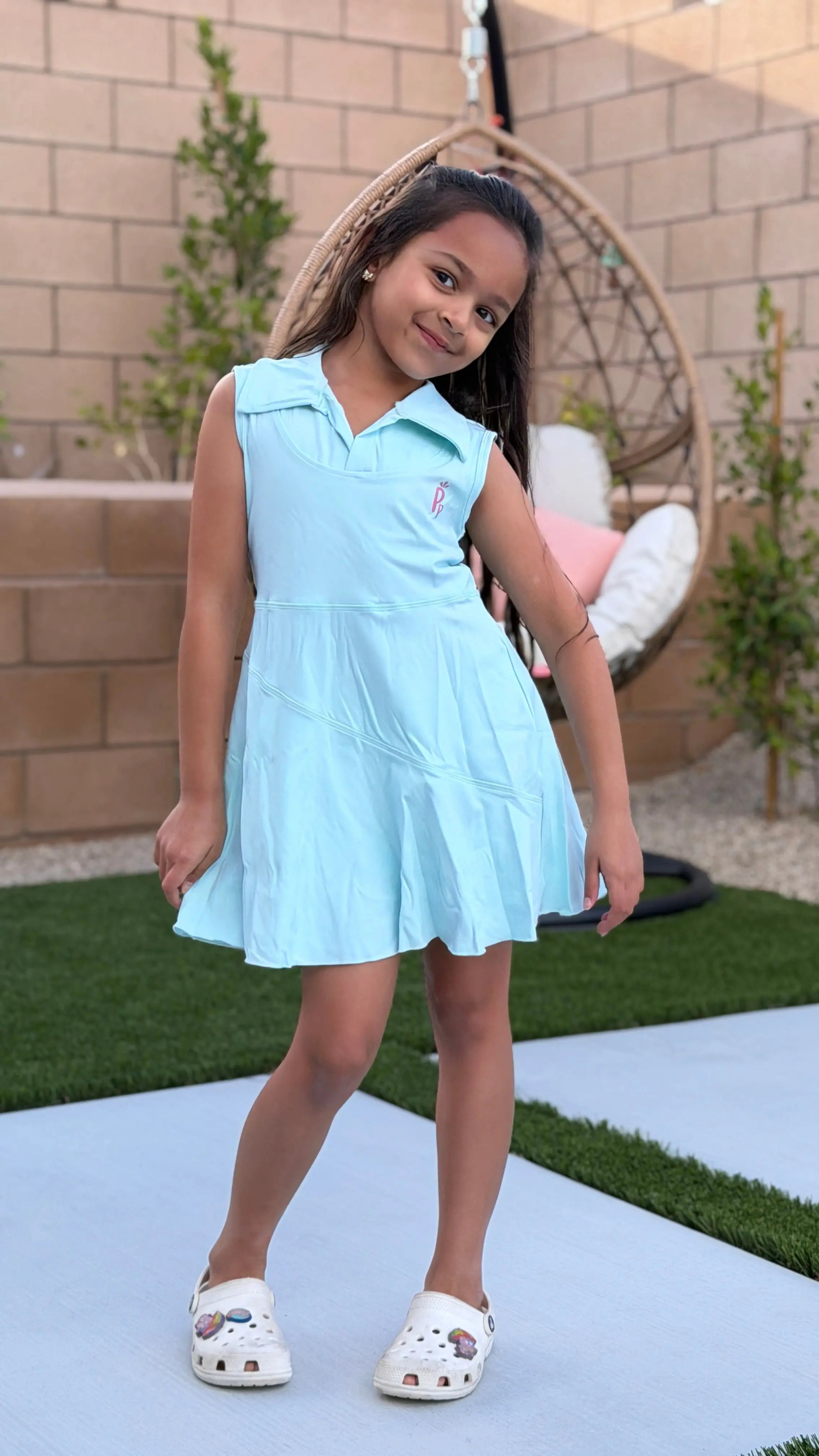 Sky Blue Active Tennis Dress for Girls – Lightweight & Comfortable