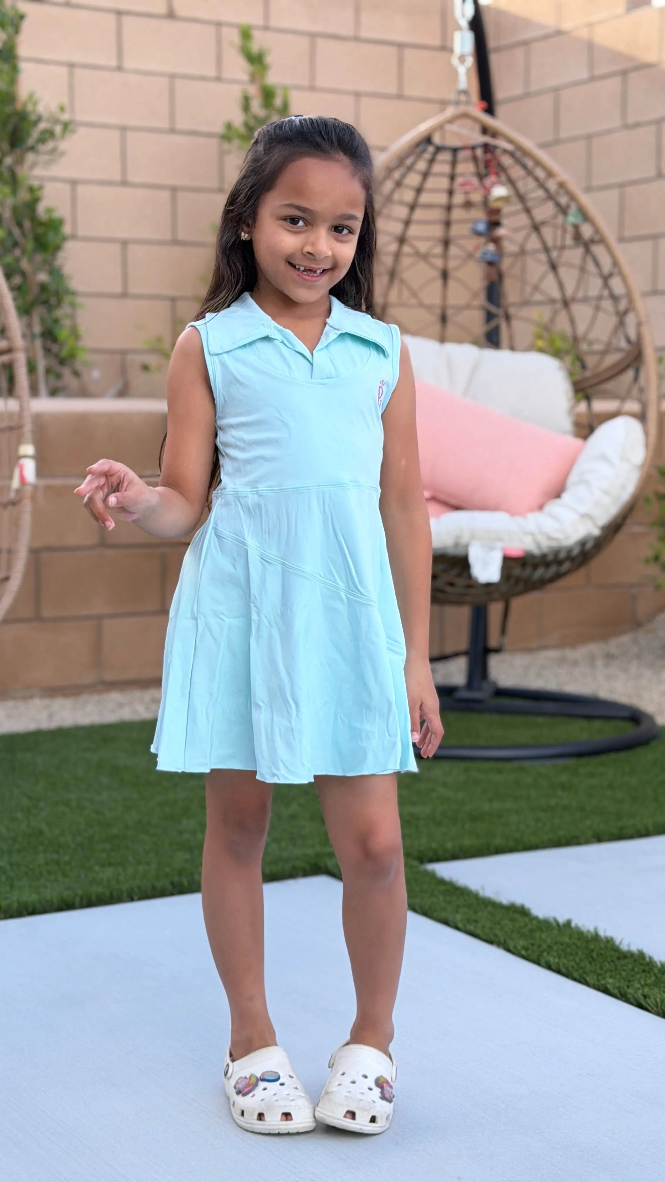 Sky Blue Active Tennis Dress for Girls – Lightweight & Comfortable