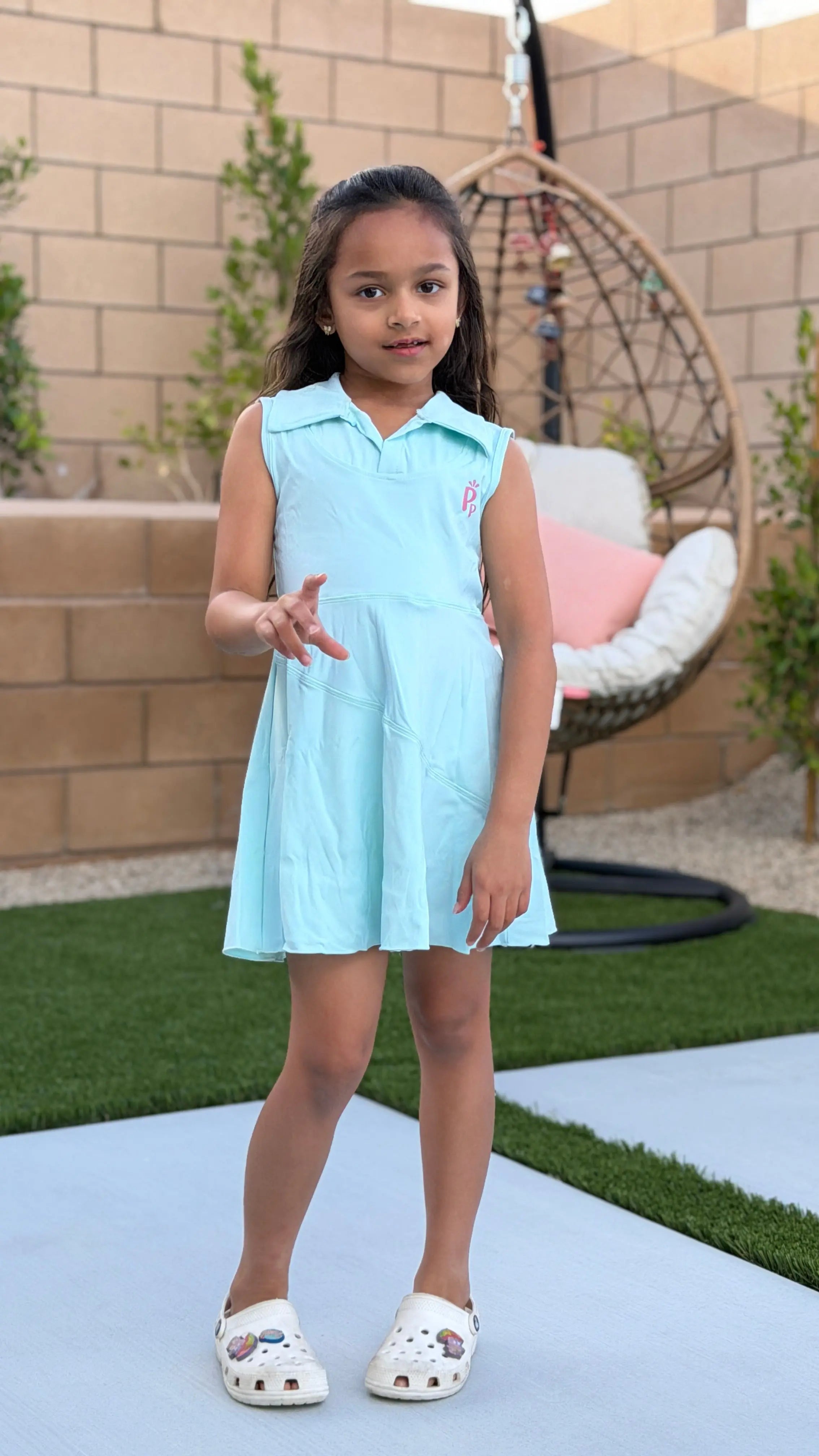 Sky Blue Active Tennis Dress for Girls – Lightweight & Comfortable