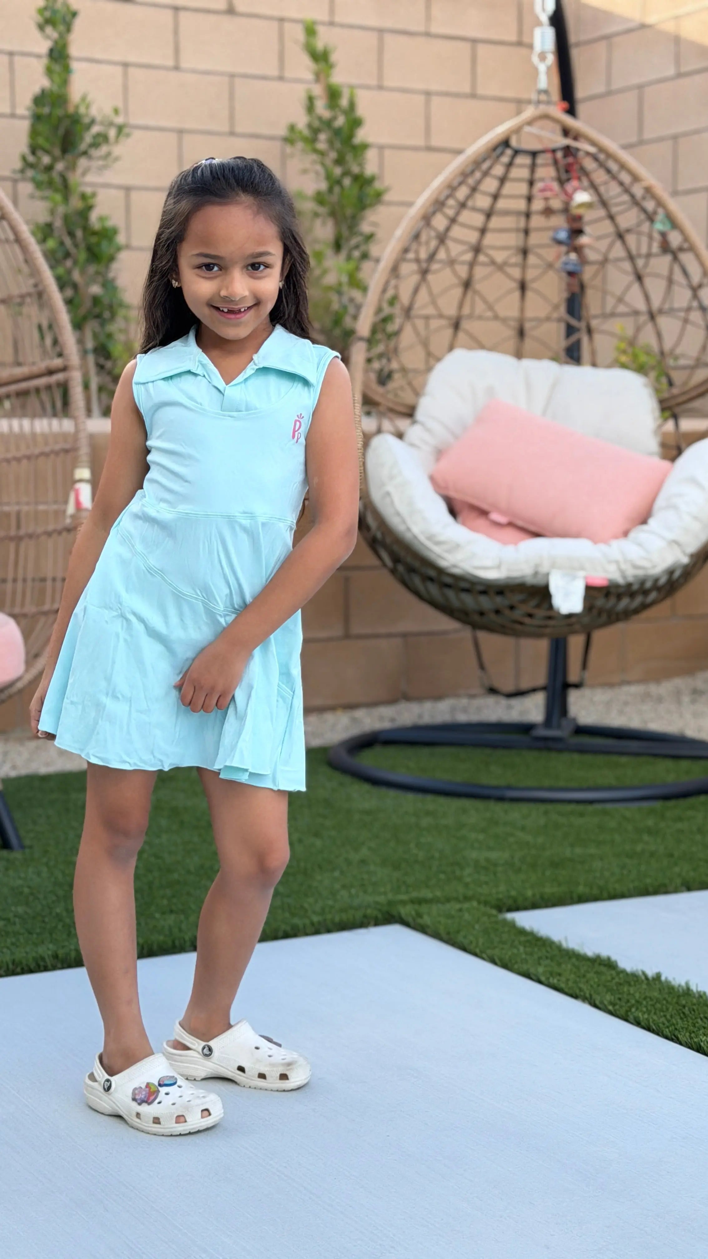 Sky Blue Active Tennis Dress for Girls – Lightweight & Comfortable