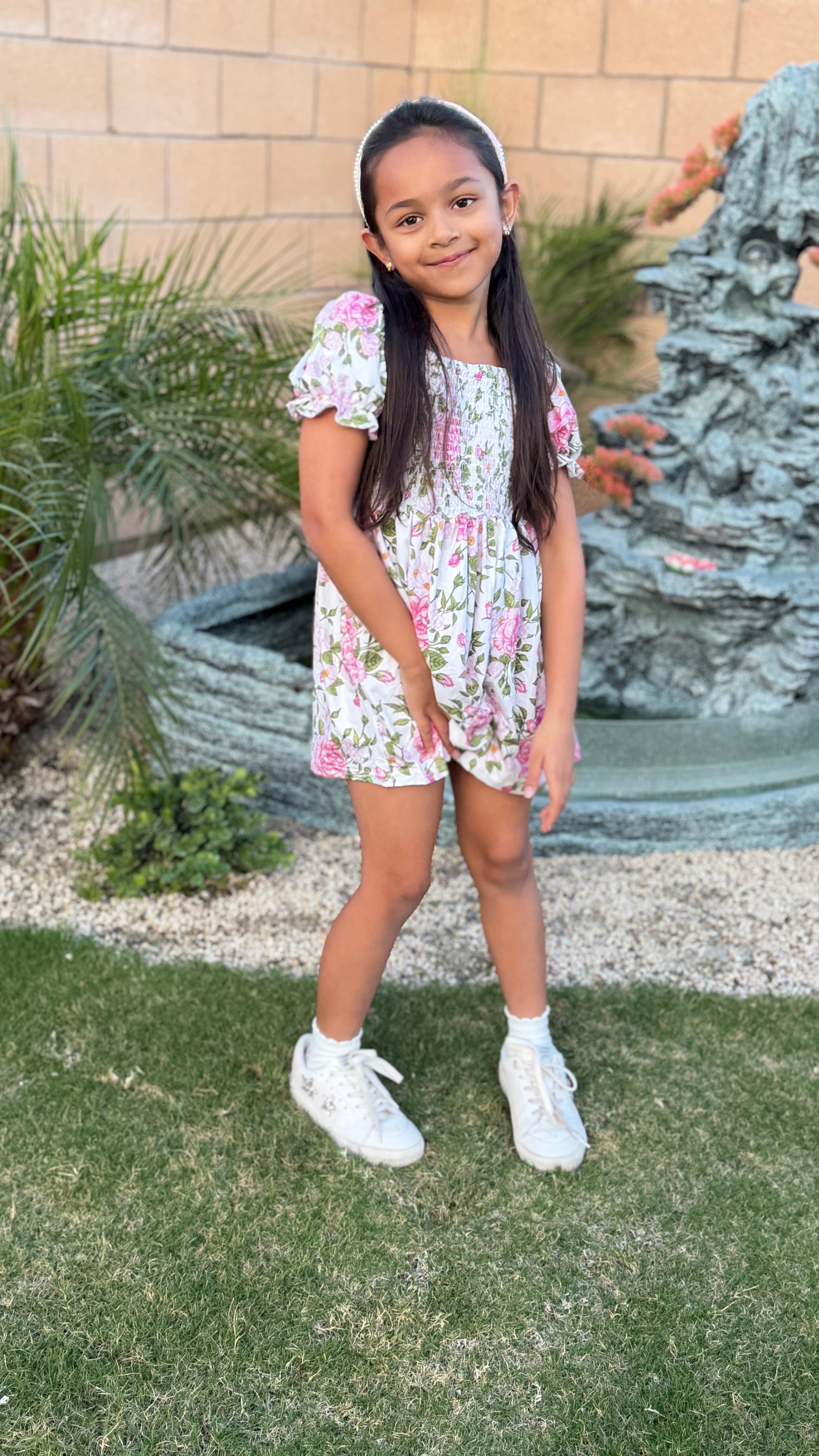 Girls Bubble Dress – Floral Garden Print