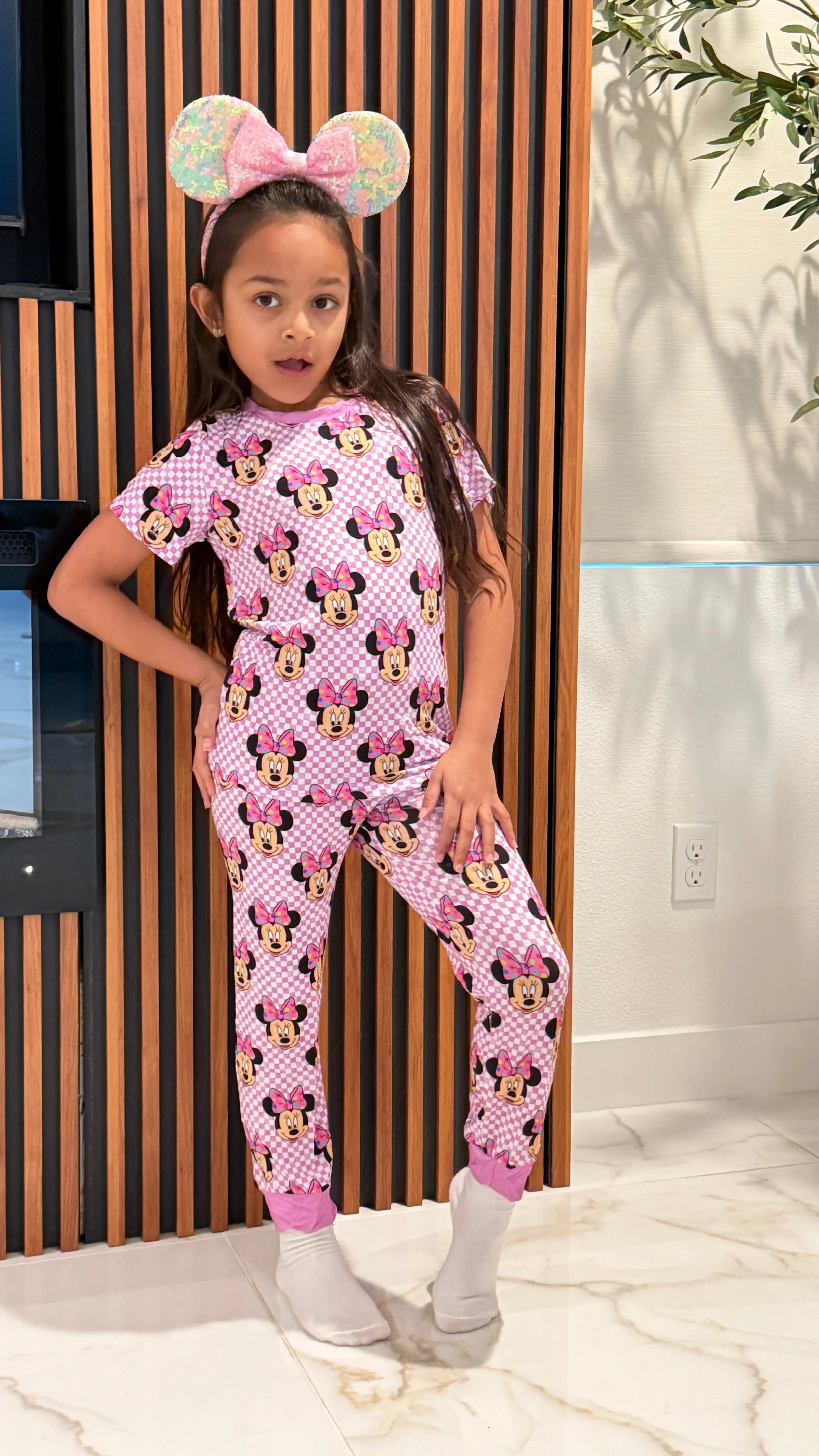 Bamboo 2 Piece Pajama Set – Minnie Mouse Print