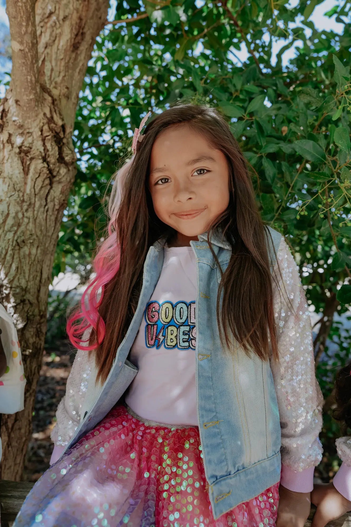 Enchanting Seascape Denim jacket Pastels and Polkadots