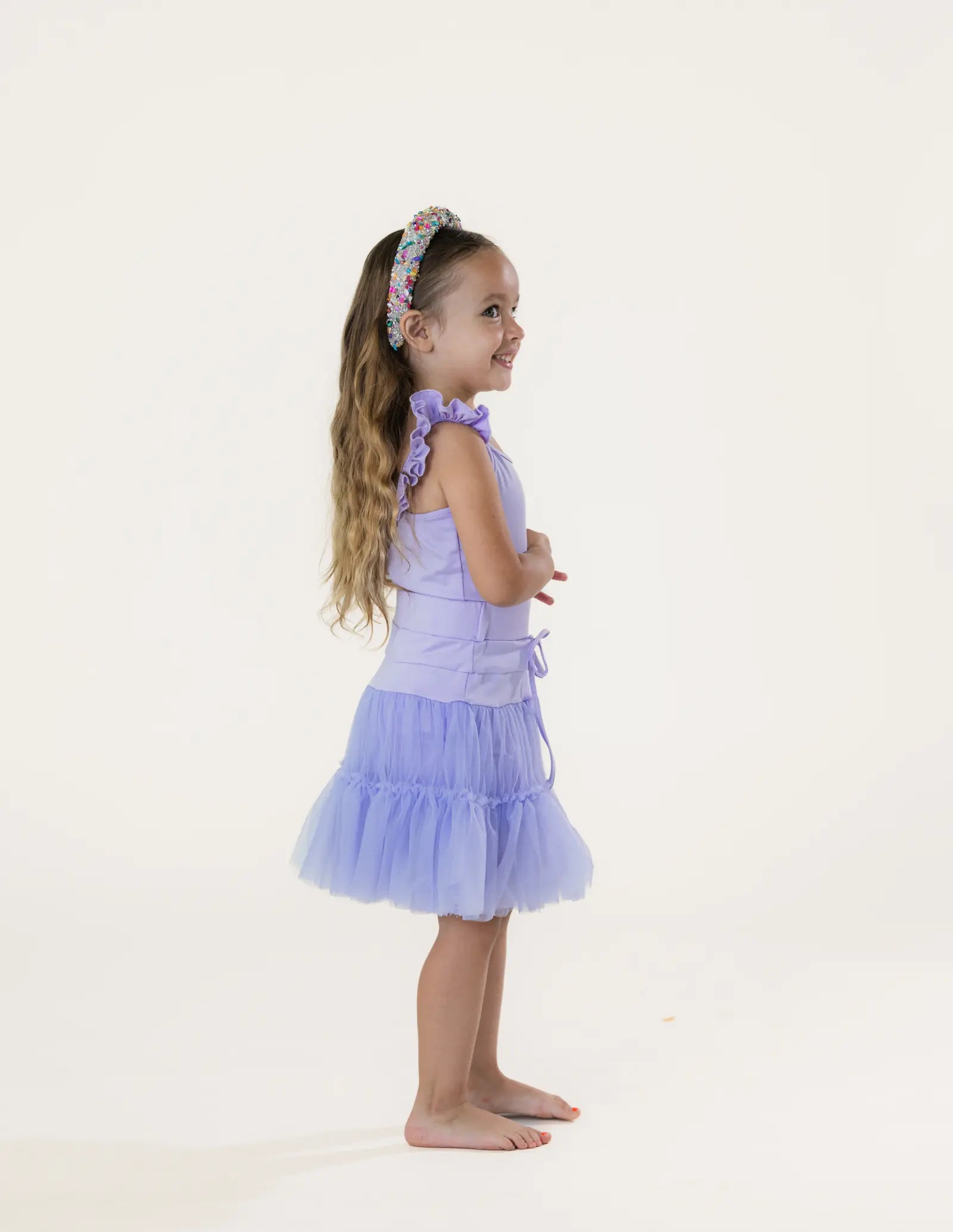 Lavender Tulle Skirt Set Pastels and Polkadots