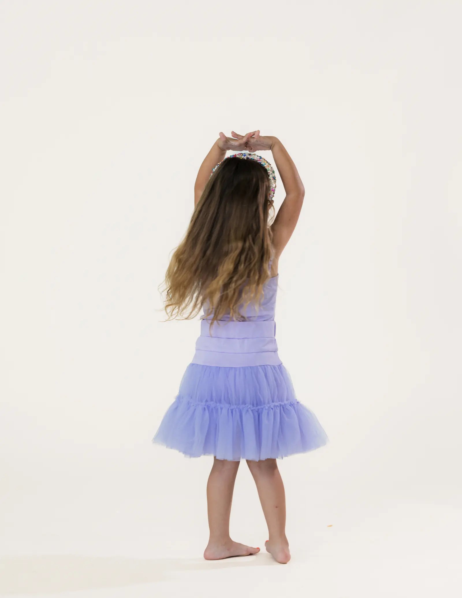 Lavender Tulle Skirt Set Pastels and Polkadots
