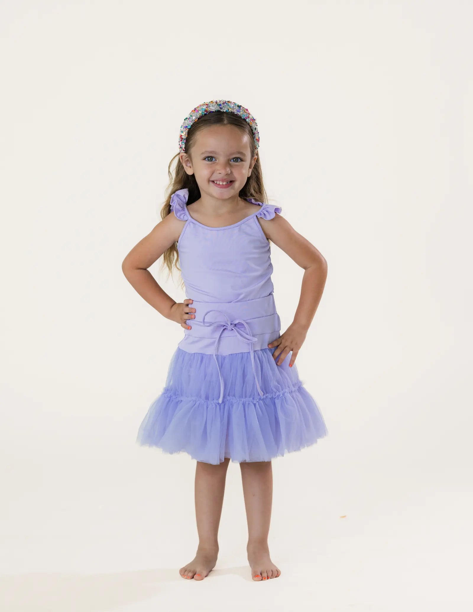 Lavender Tulle Skirt Set Pastels and Polkadots