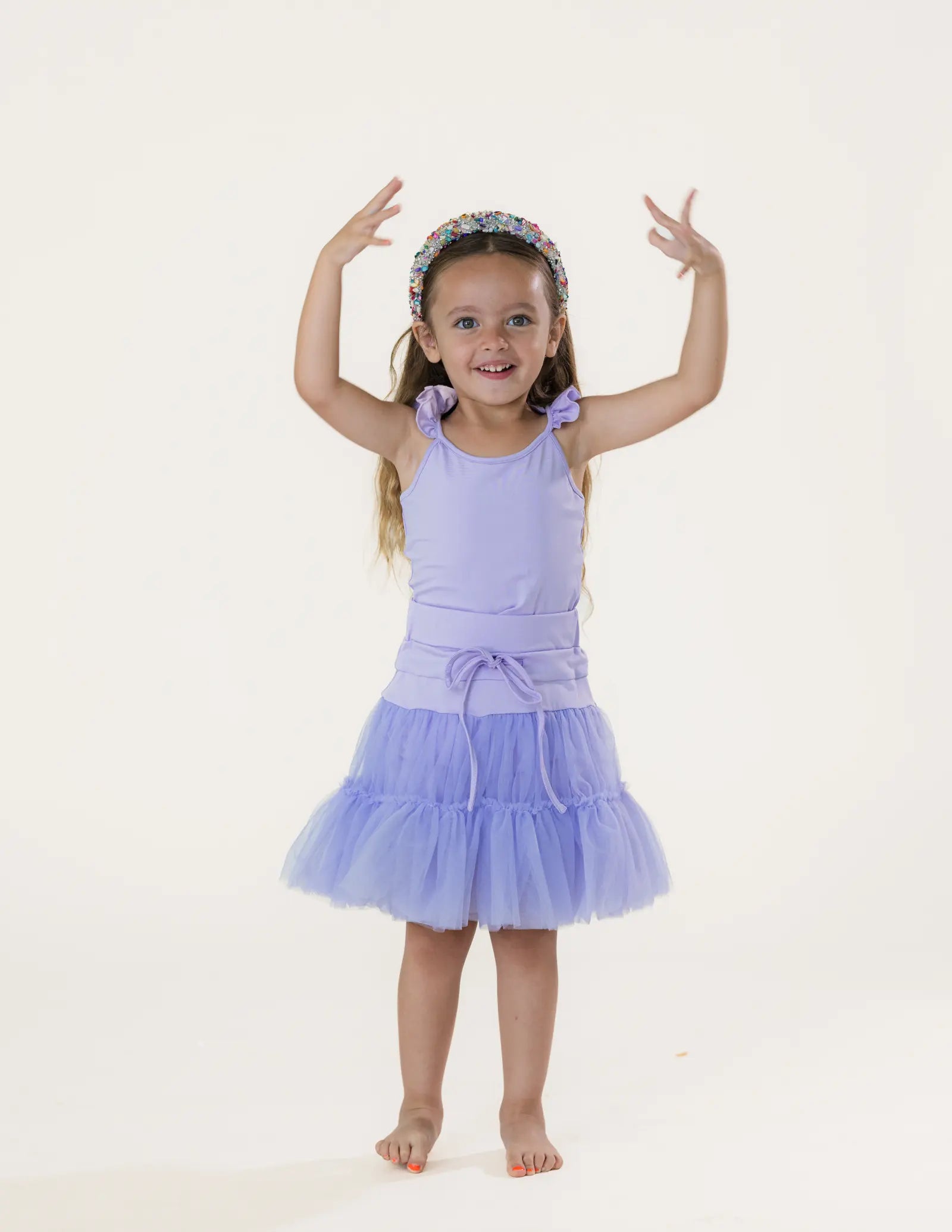 Lavender Tulle Skirt Set Pastels and Polkadots