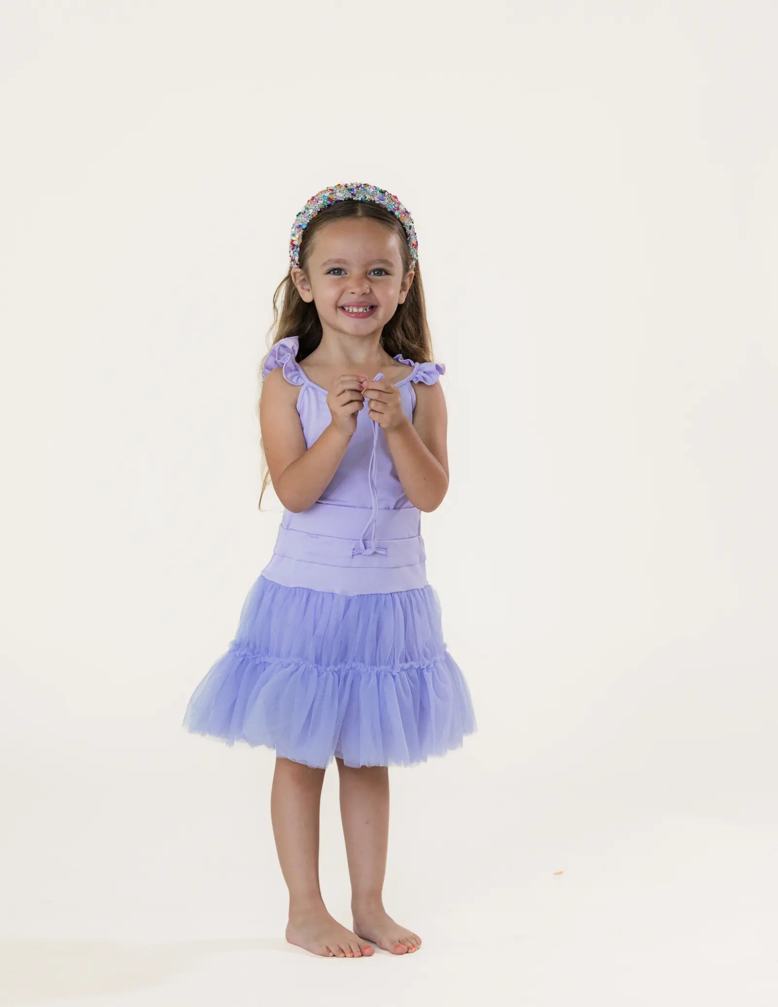 Lavender Tulle Skirt Set Pastels and Polkadots