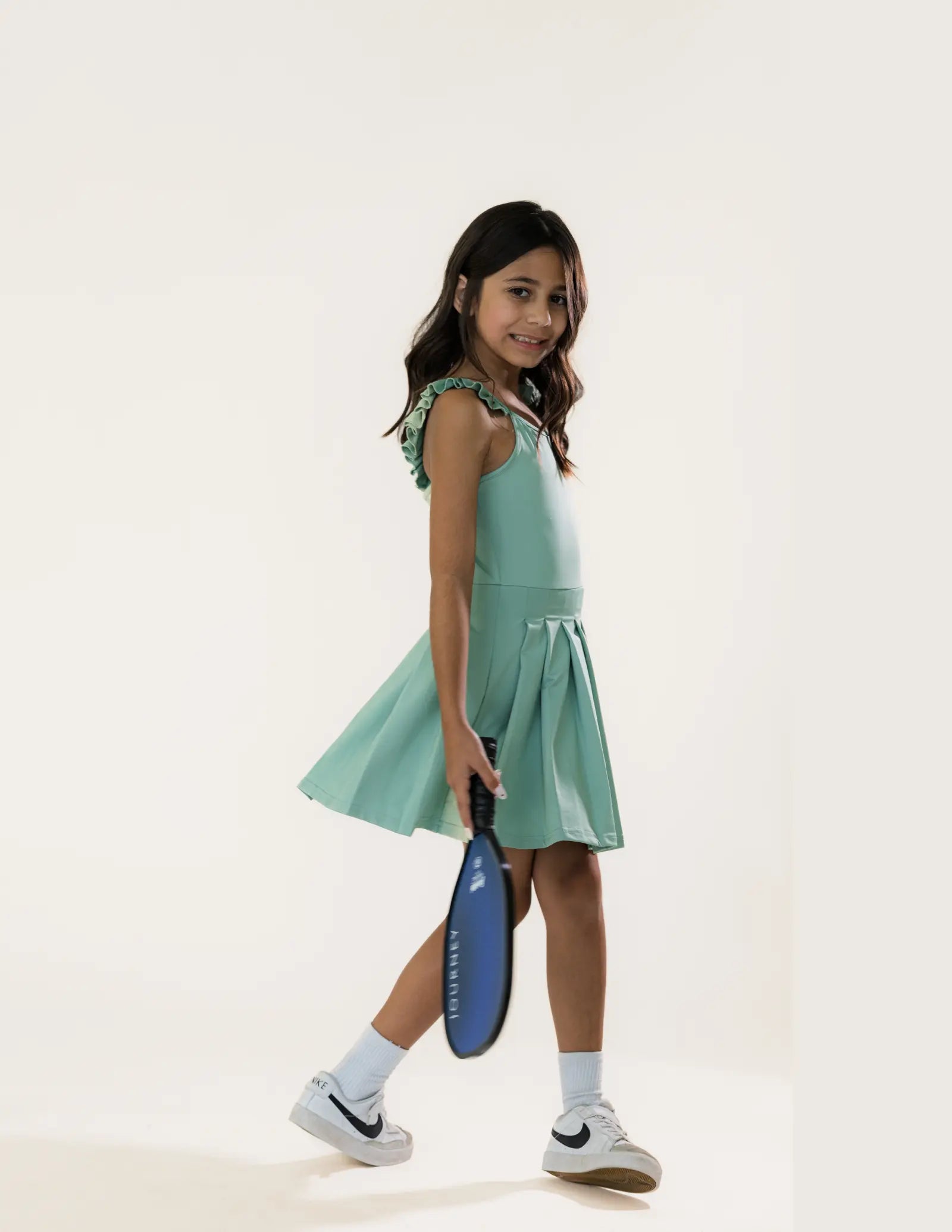 Pleated Mint Green Dress Pastels and Polkadots