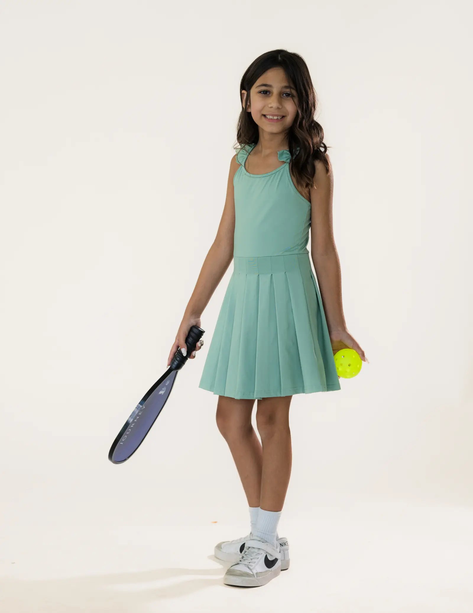 Pleated Mint Green Dress Pastels and Polkadots