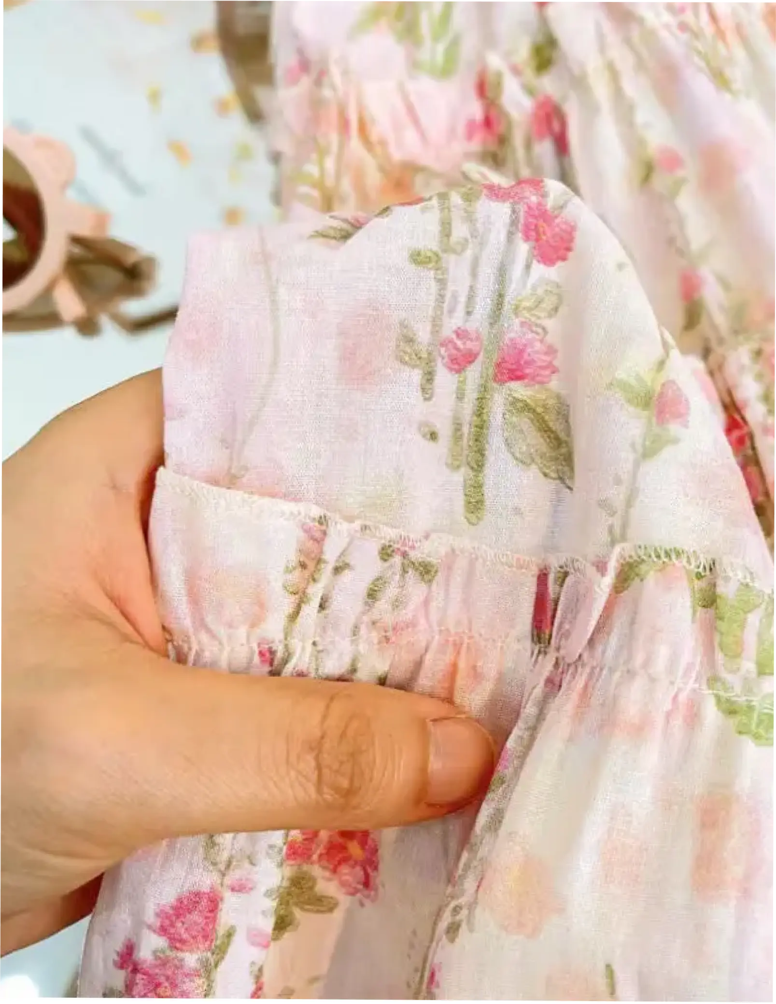 Pink Floral Dress Pastels and Polkadots