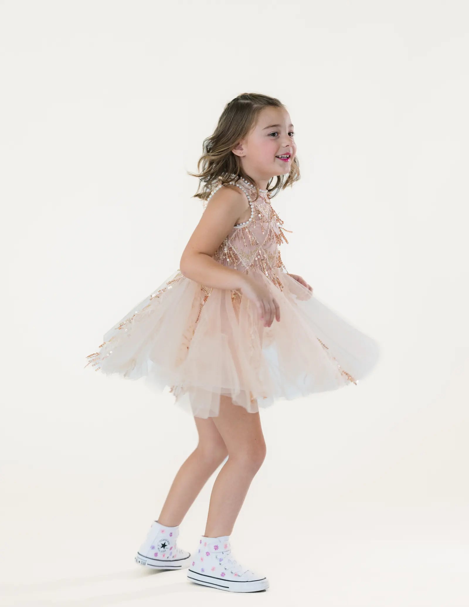 Pink Sequin Dress Pastels and Polkadots