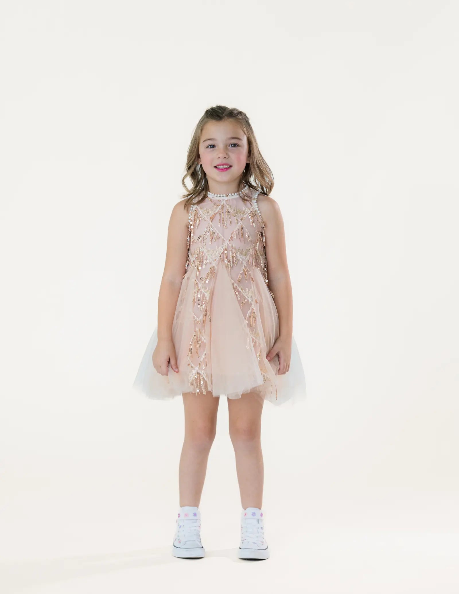 Pink Sequin Dress Pastels and Polkadots