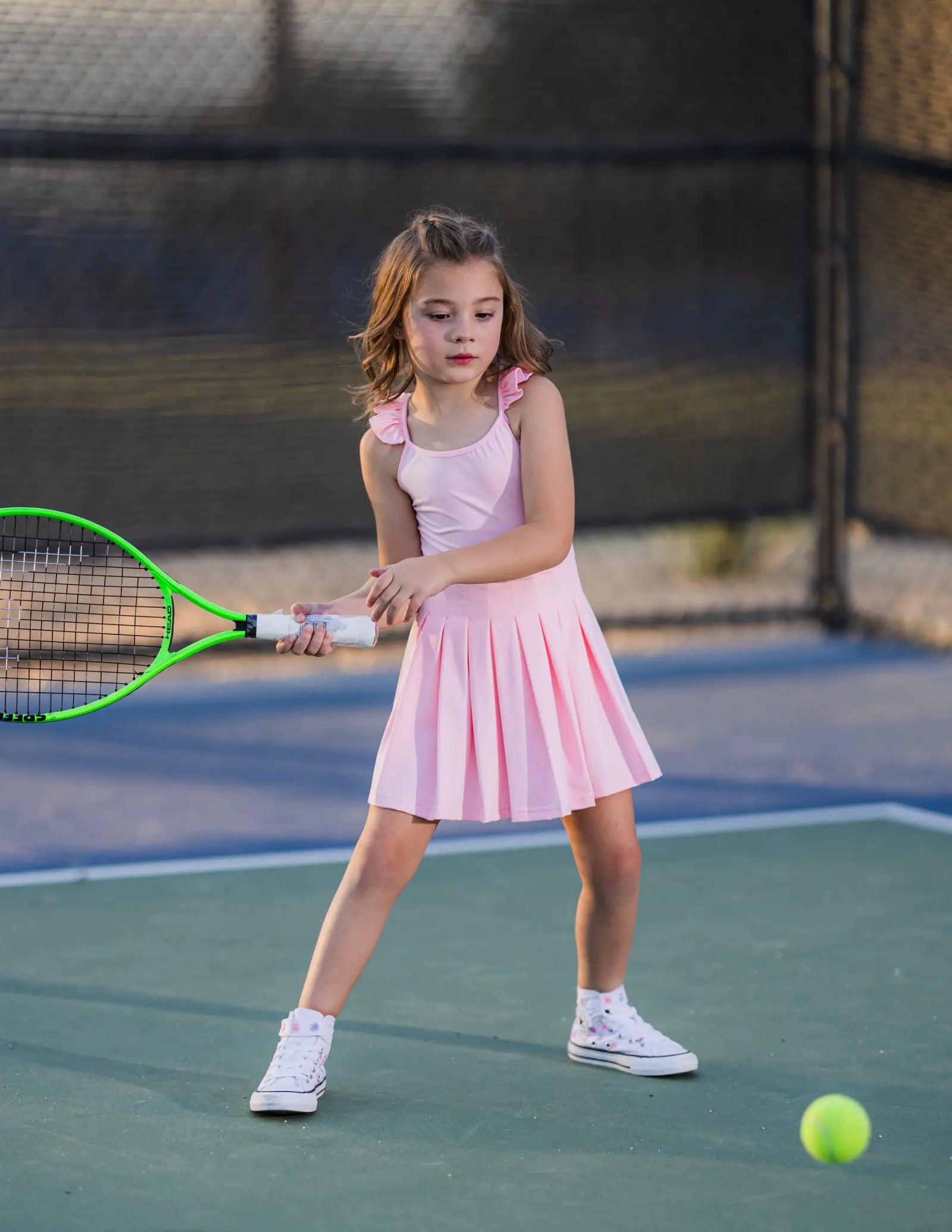 Pleated Pink Dress Pastels and Polkadots