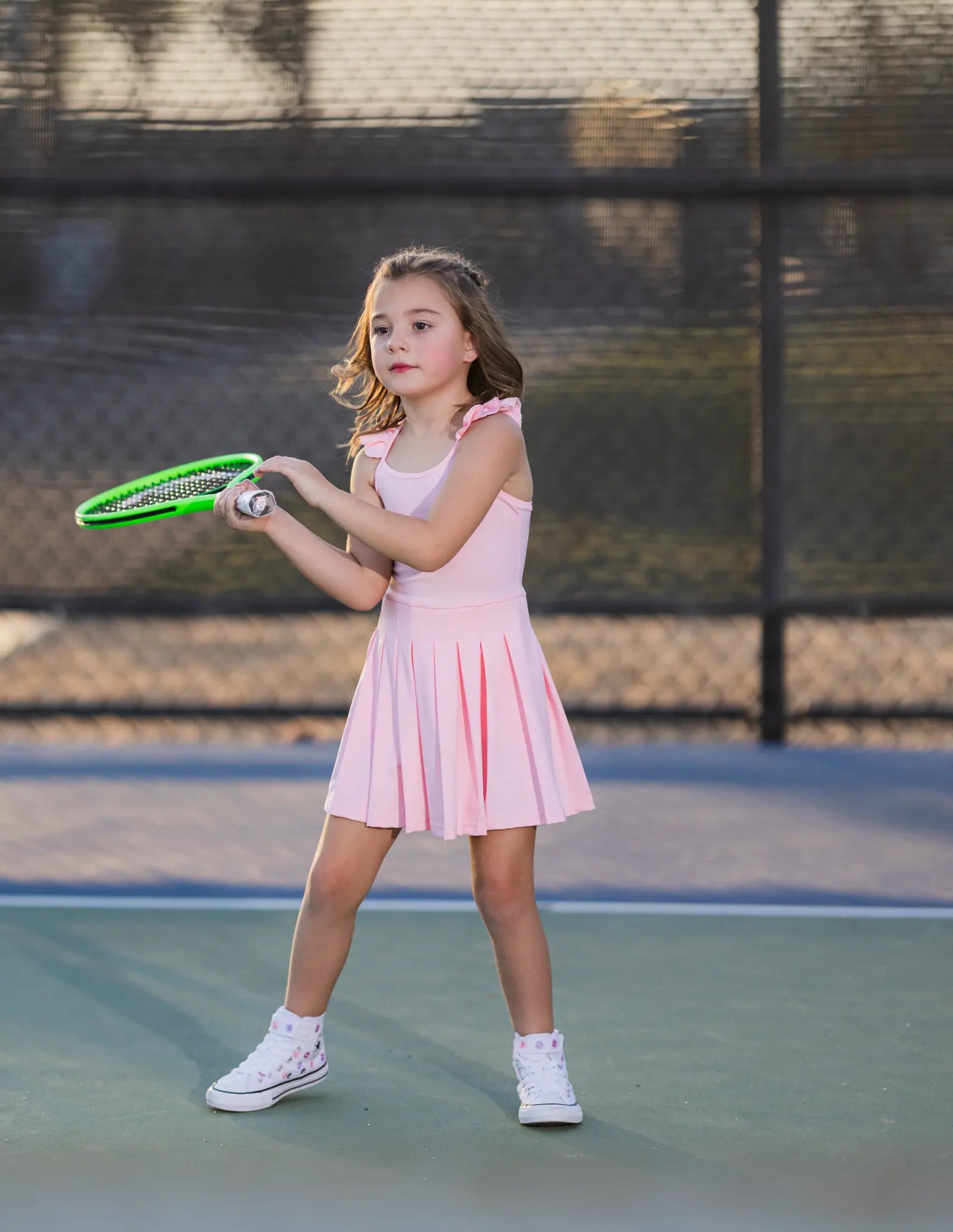 Pleated Pink Dress Pastels and Polkadots