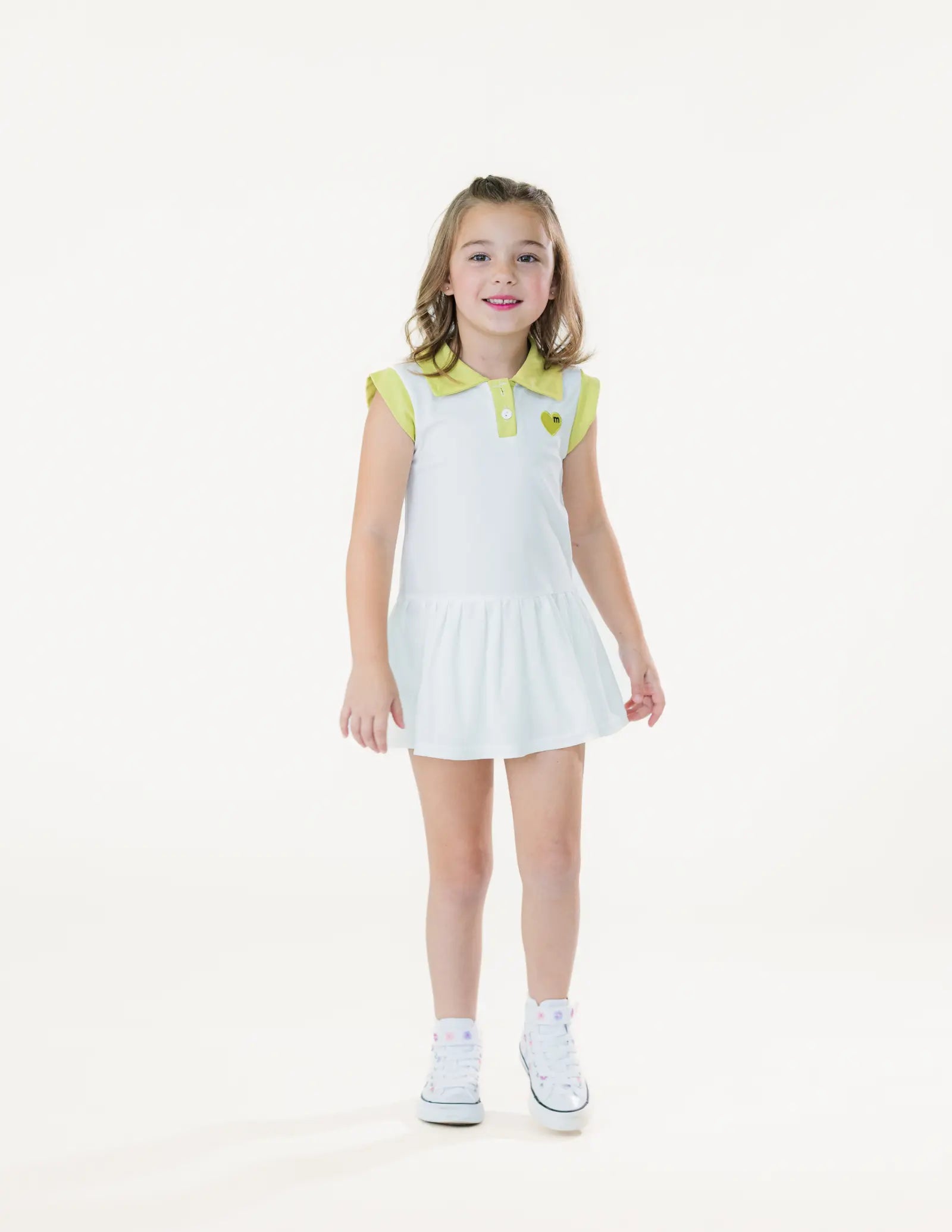 White Tennis Dress - Pastels and Polkadots White Tennis Dress - Pastels and Polkadots