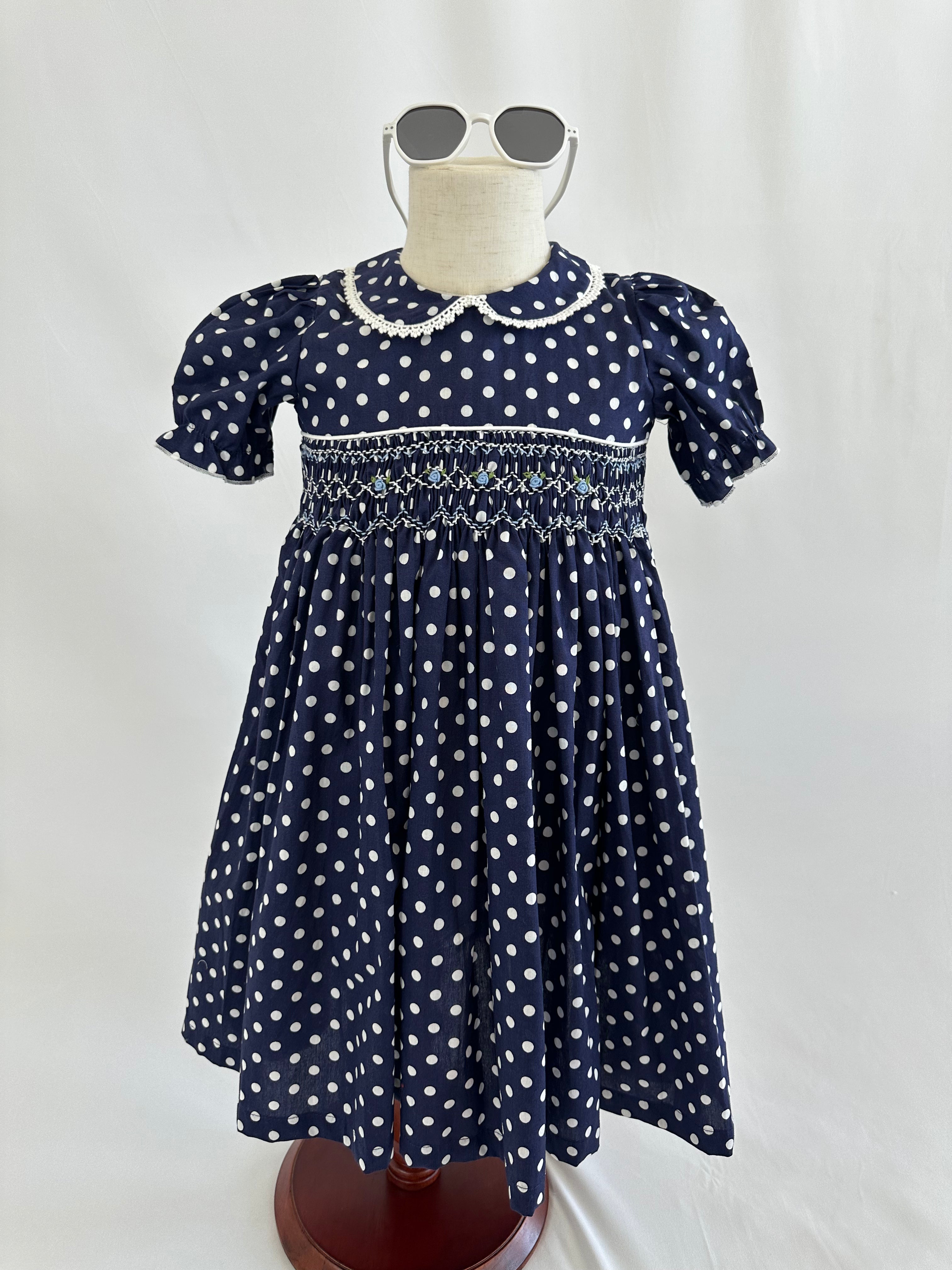 Beautiful hand smocked polkadots dress Pastels and Polkadots