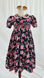 Cute hand smocked floral dress Pastels and Polkadots