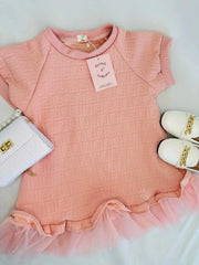 Designer inspired Fashion dress Pastels and Polkadots