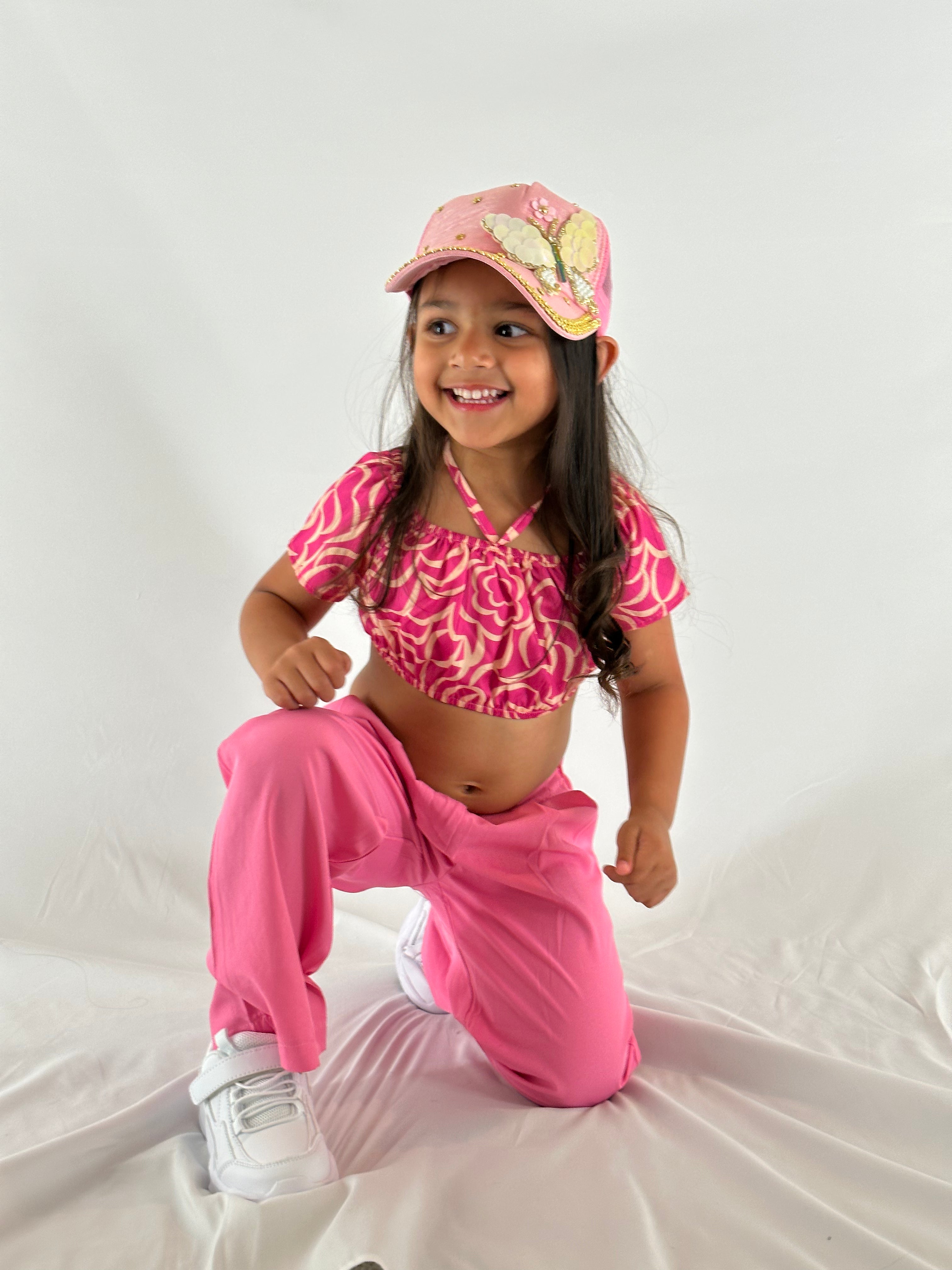Summer off shoulder blouse with wide leg pants Pastels and Polkadots